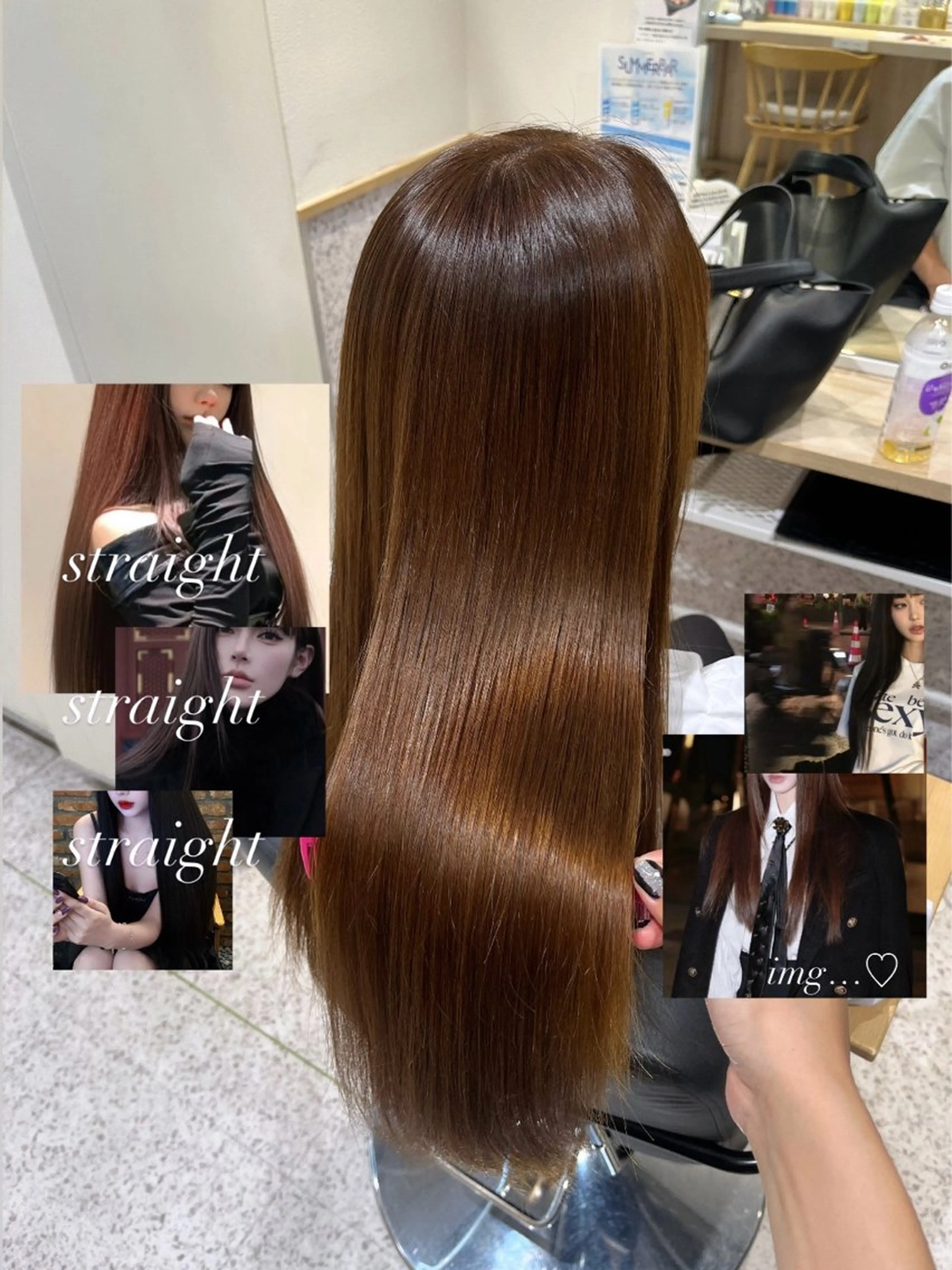 ロング 髪質改善 縮毛矯正 酸性ストレート 縮毛矯正 髪質改善&艶カラー/ ほんだあみ (♡)のヘアスタイル