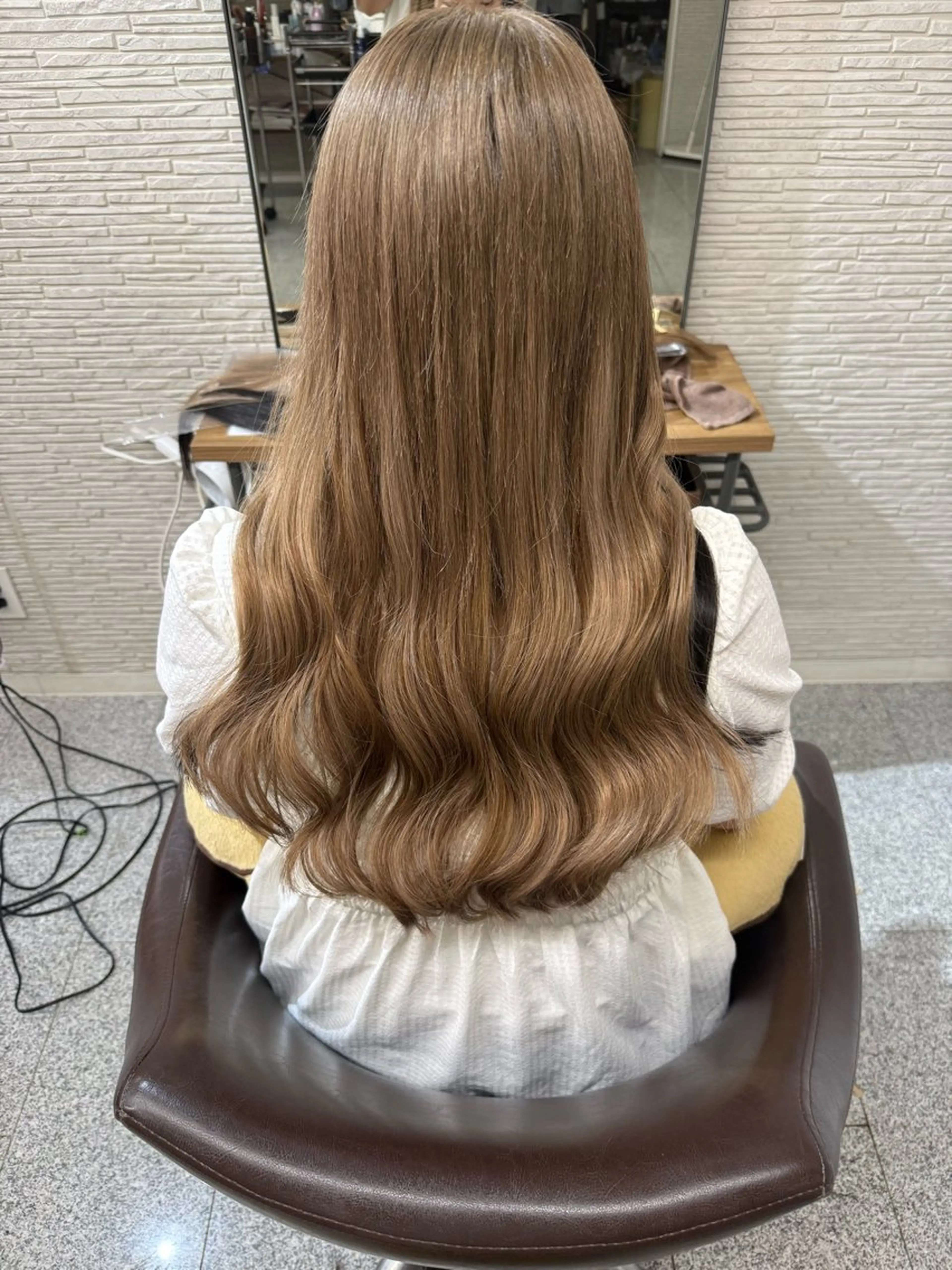 ロング カラー 切りっぱなしボブ ボブ ロング エクステ hairdesign Granz 平成店所属・志賀 美沙のヘアスタイル