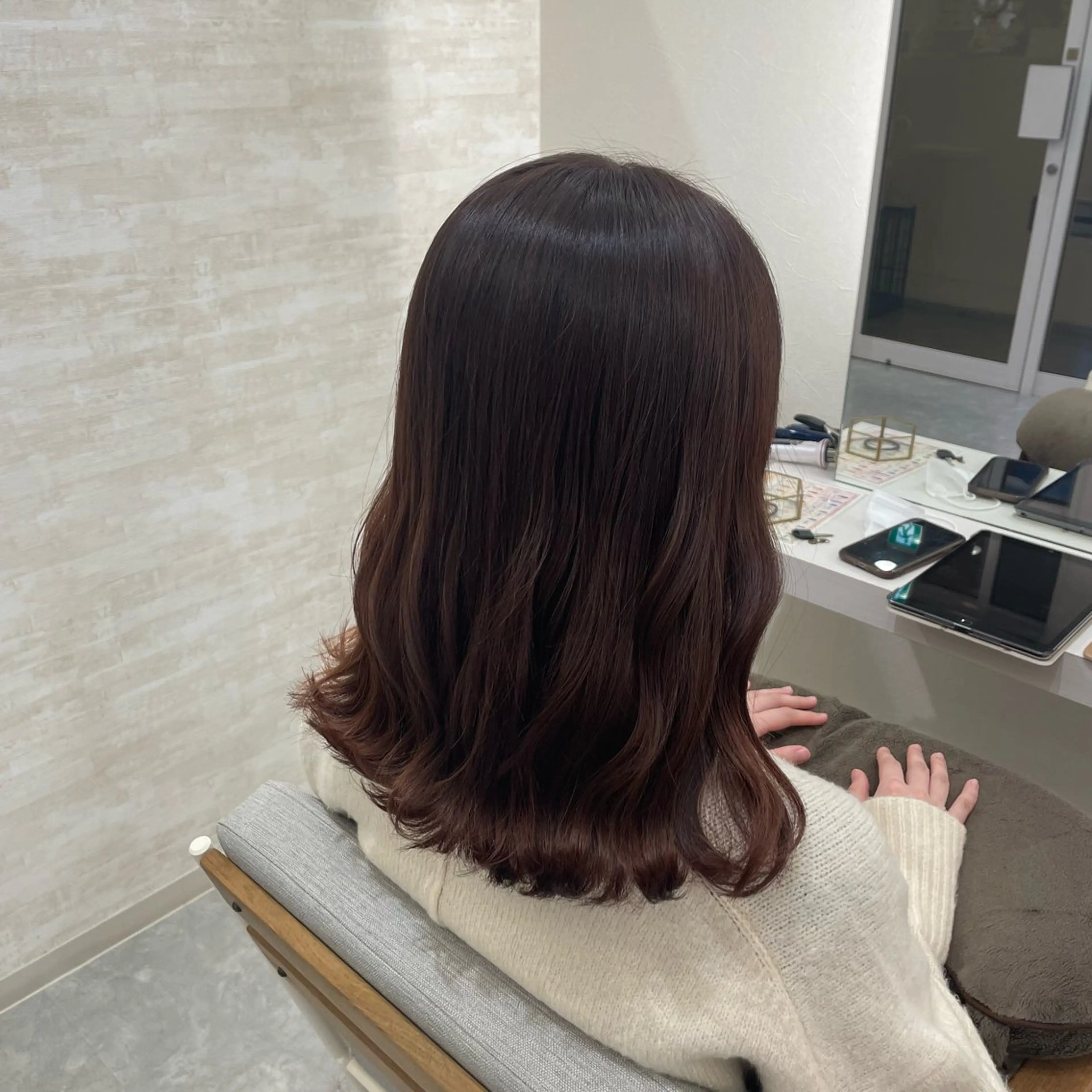 セミロング カラー ブラウンカラー ピンクカラー ピンクブラウン カット ヘアカラー トリートメント 髪質改善&ヘアケア /菊池琉那のヘアスタイル