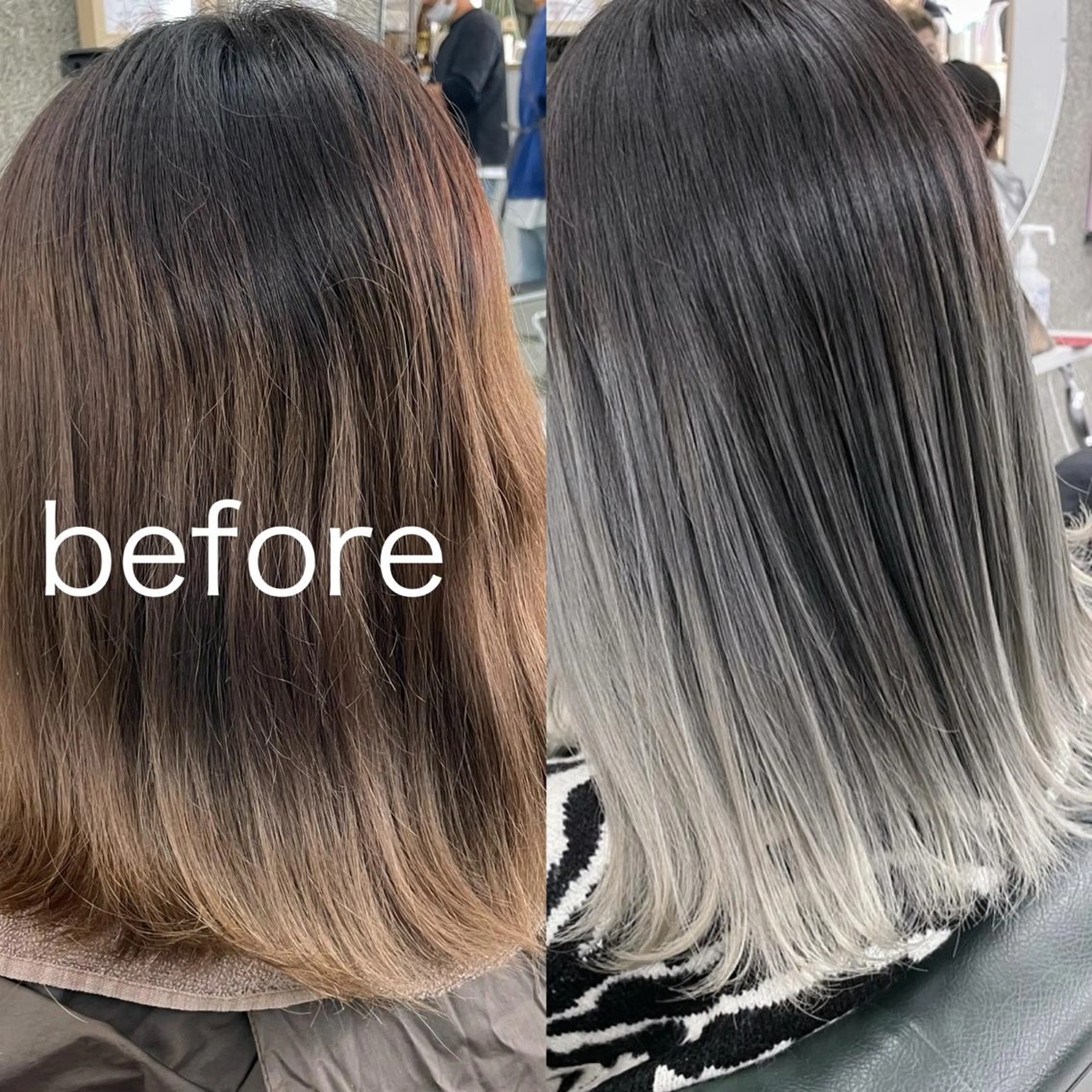 ミディアム カラー Lull (シェアサロンReco VIProom)所属・Lull1人美容室 バレイヤージュのヘアスタイル