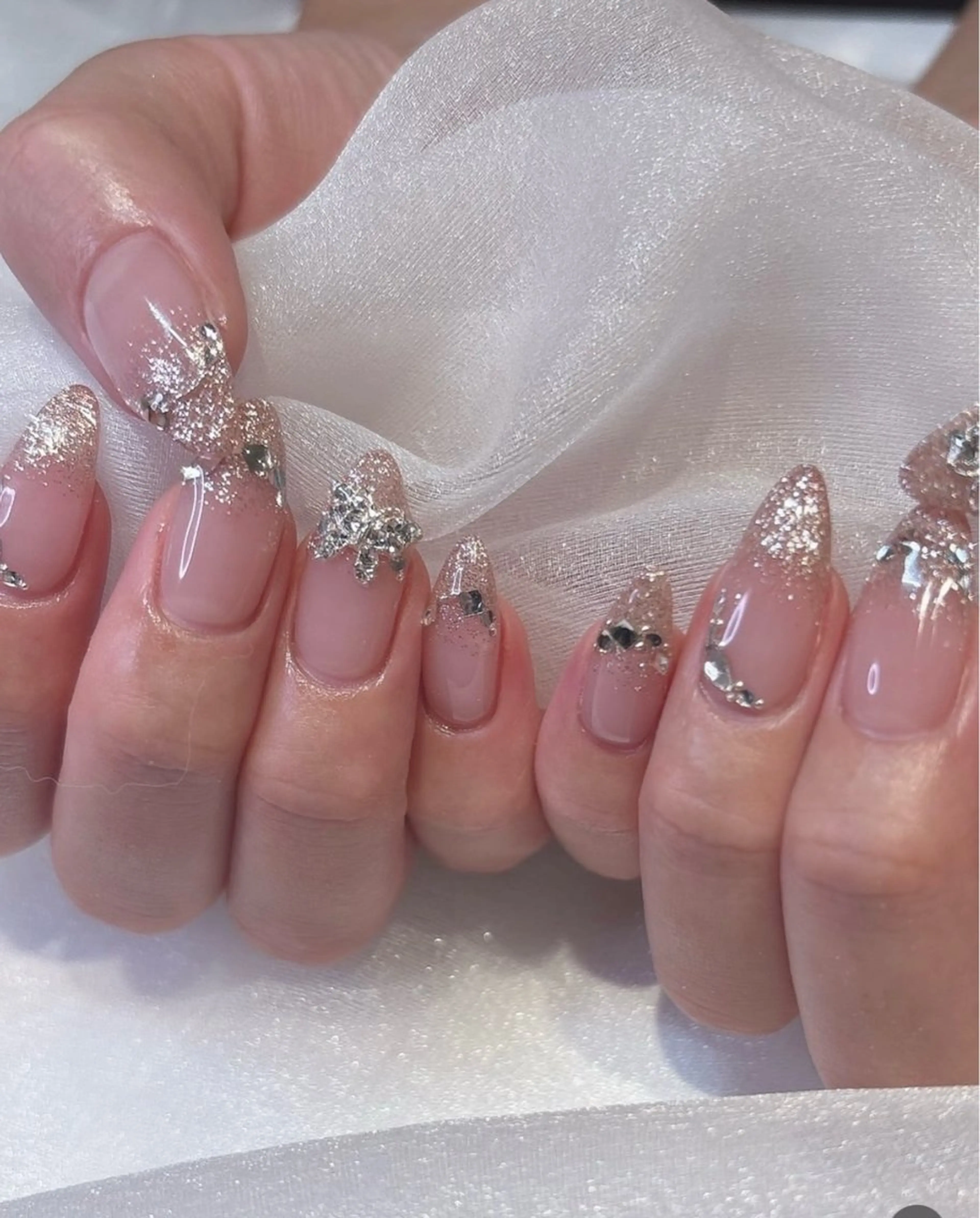 ネイル フレンチネイル グラデーション マグネットネイル ミラーネイル ワンホンネイル yurinail所属・yuri nail 高田馬場のネイルデザイン
