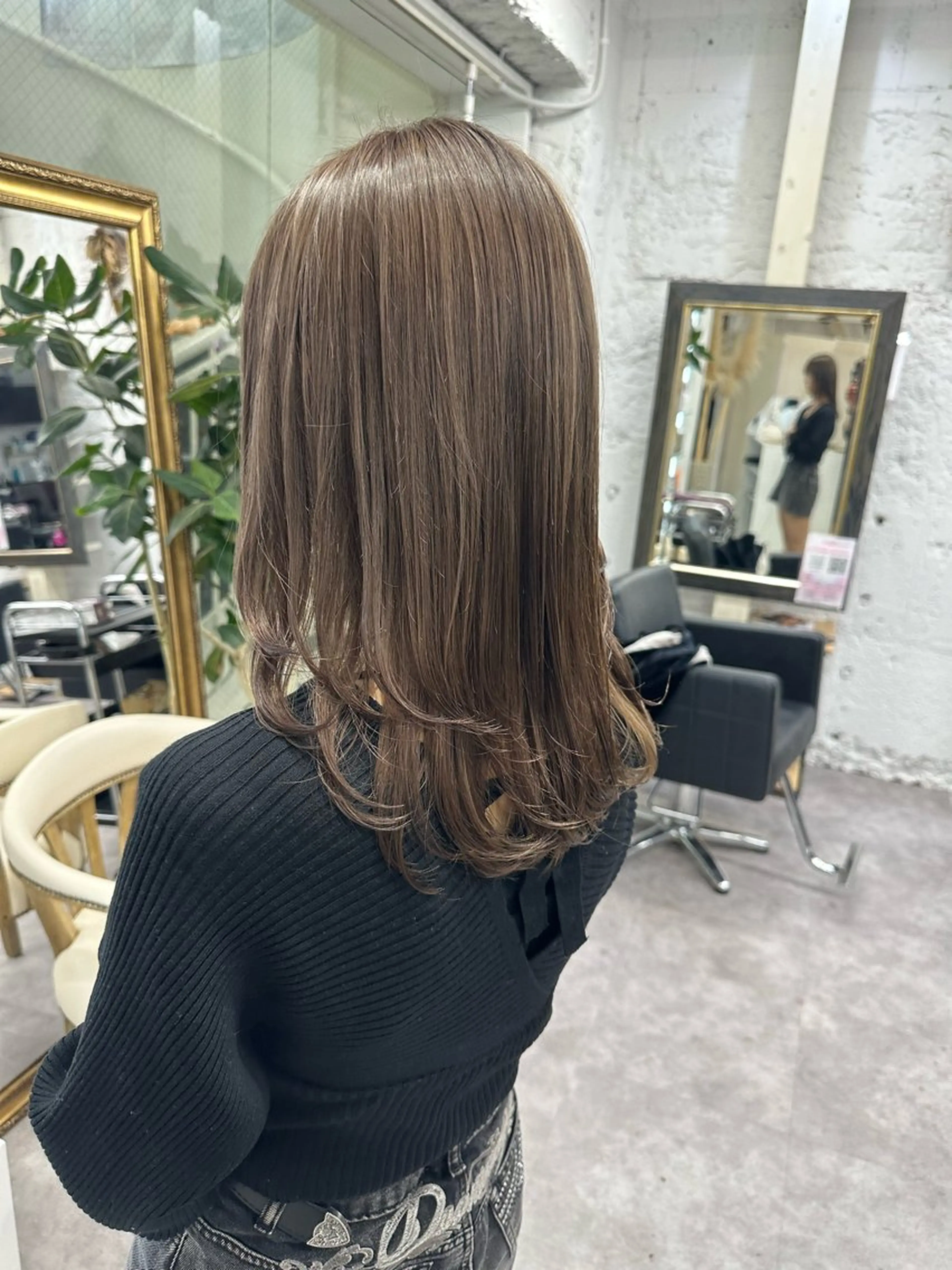 セミロング カラー ヘアアレンジ ヘアカラー トリートメント 久米 治仁のヘアスタイル