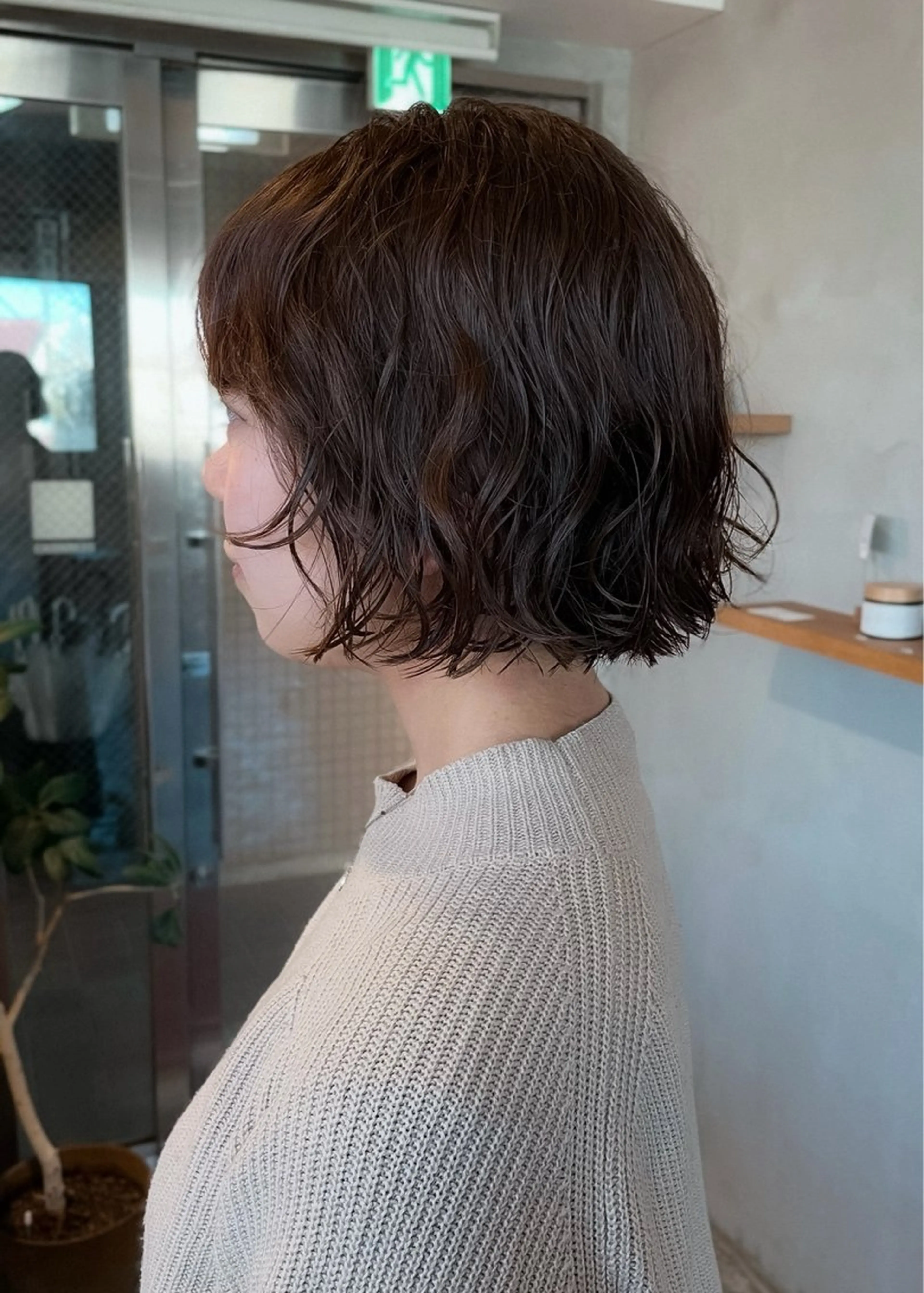 ミディアム ミディアムパーマ ボブ くせ毛 カット パーマ トリートメント 小野 龍樹のヘアスタイル