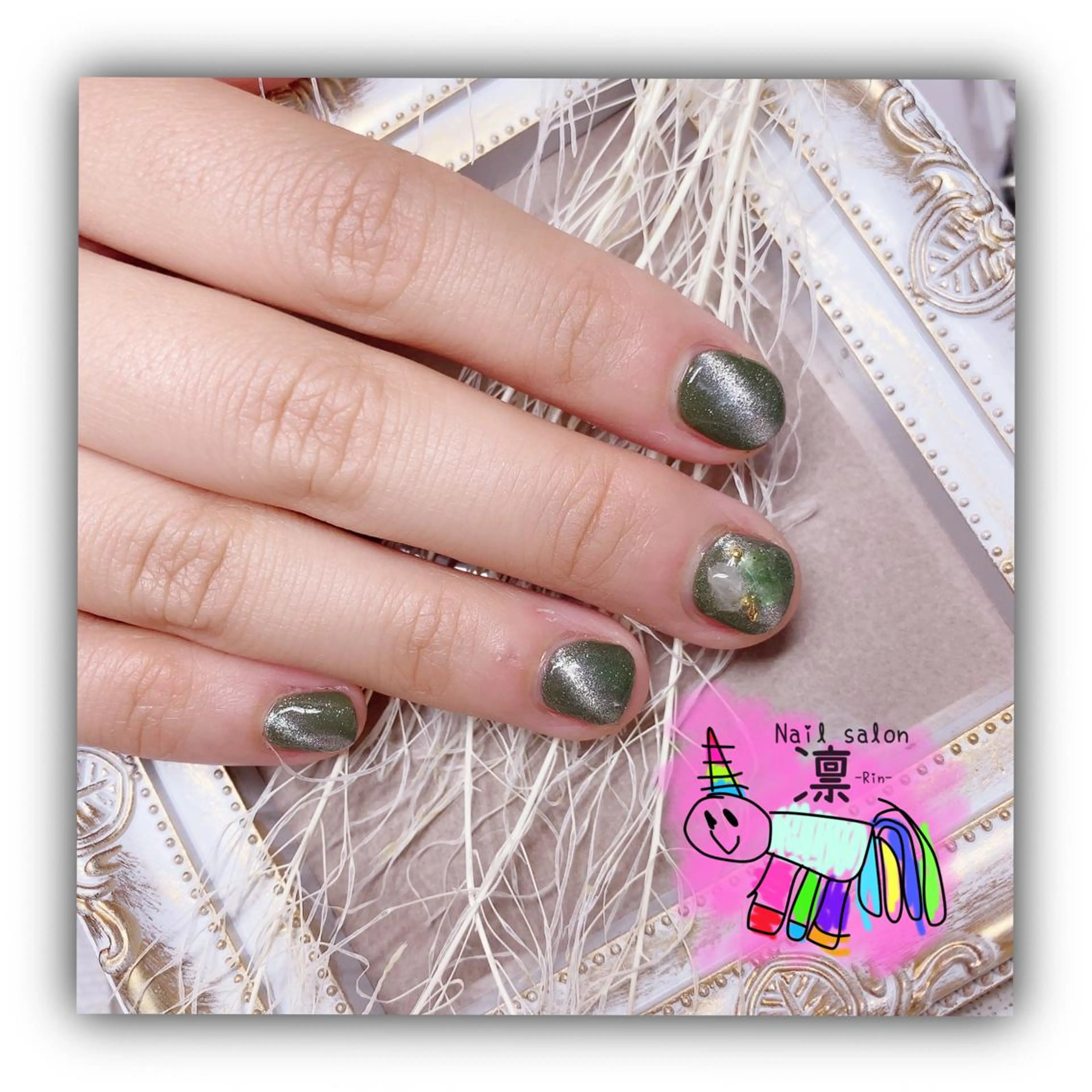 ネイル ジェルネイル マグネットネイル private salon凛のネイルデザイン