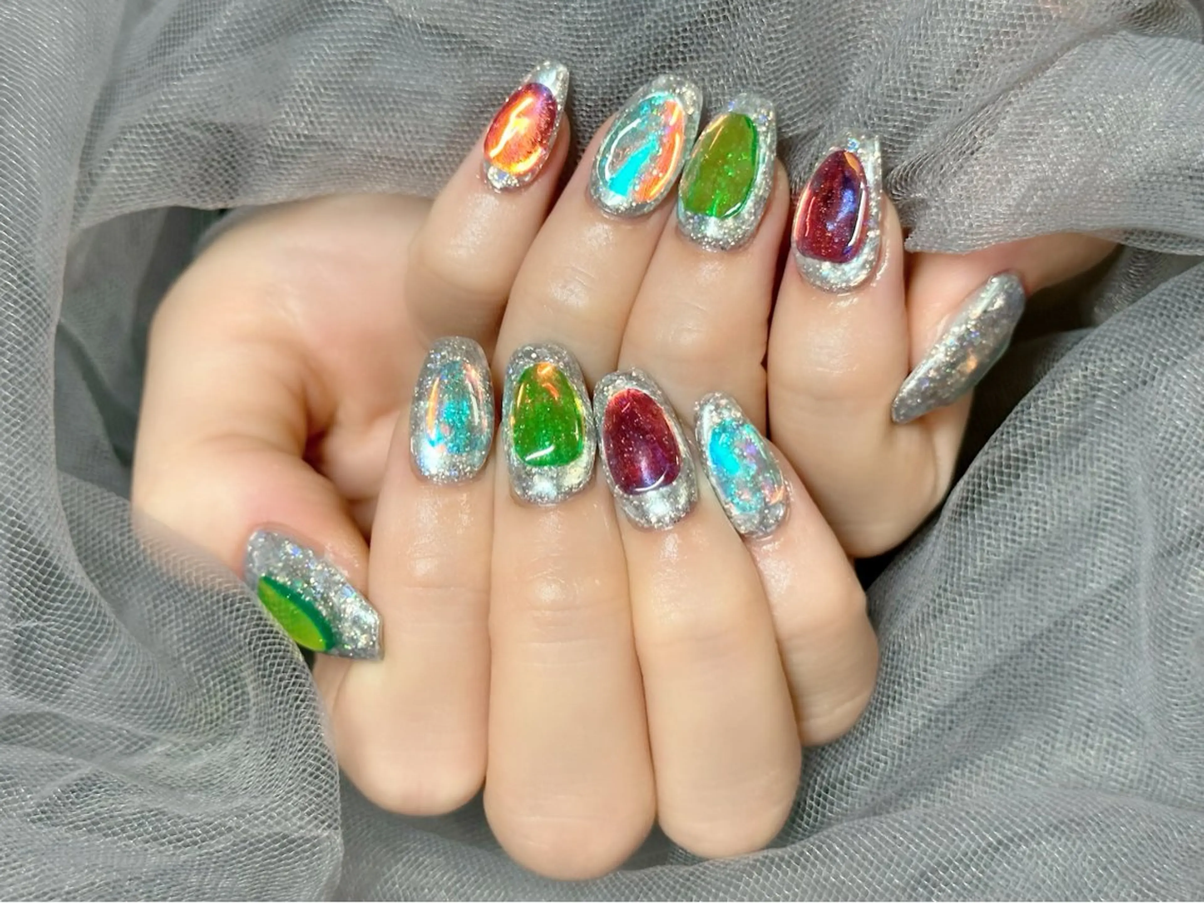 ネイル 氷ネイル・うるうるネイル ハンドネイル KURELLY所属・Nail Salon KURELLYのネイルデザイン