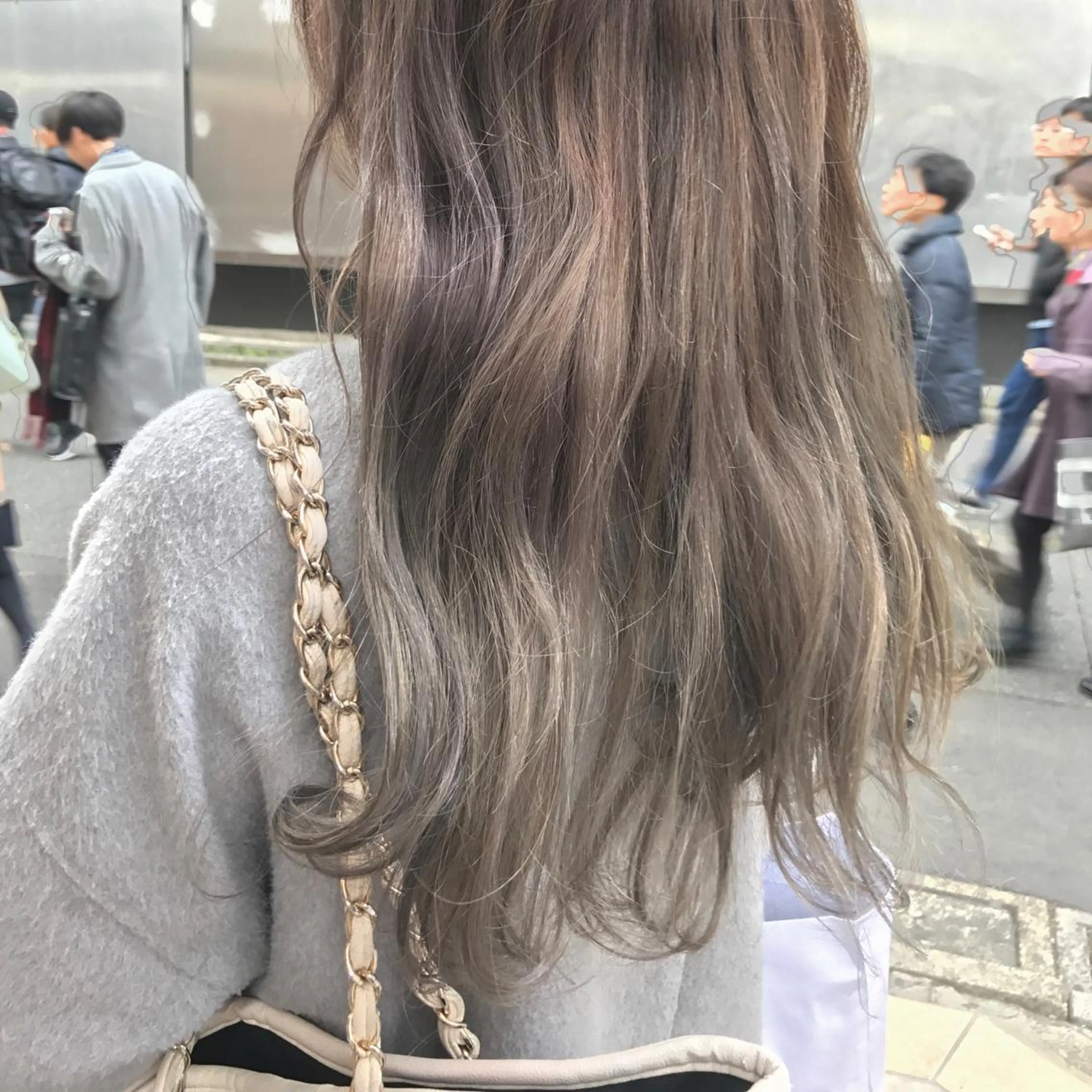 ロング カラー ダブルカラー グラデーションカラー ハイライトカラー ハイライト サロンドミルク 原宿のヘアスタイル
