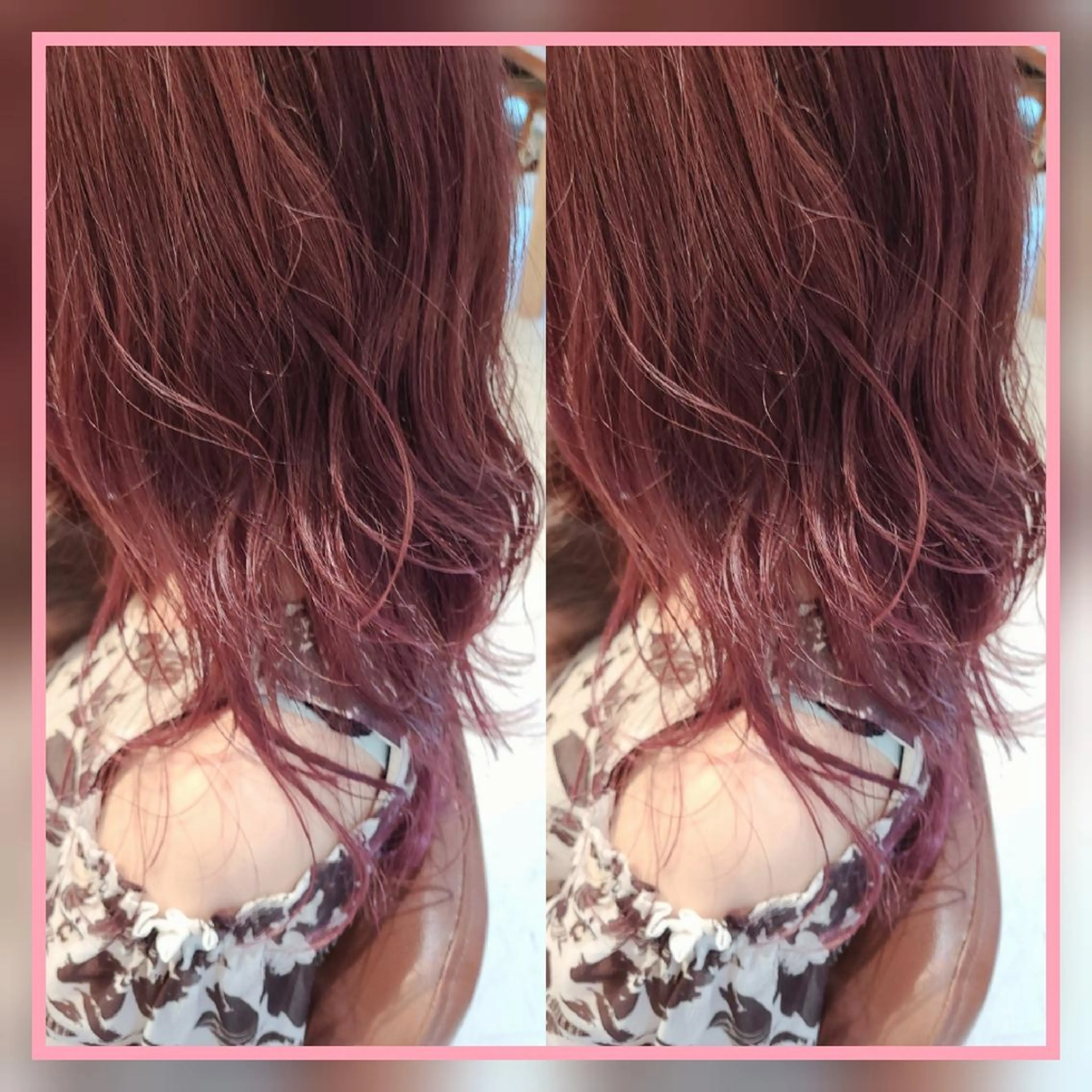 ロング カラー 透明感カラー オレンジ ピンクカラー バイオレットカラー [Lil by  JIL BLAN]所属・田中 孝征のヘアスタイル