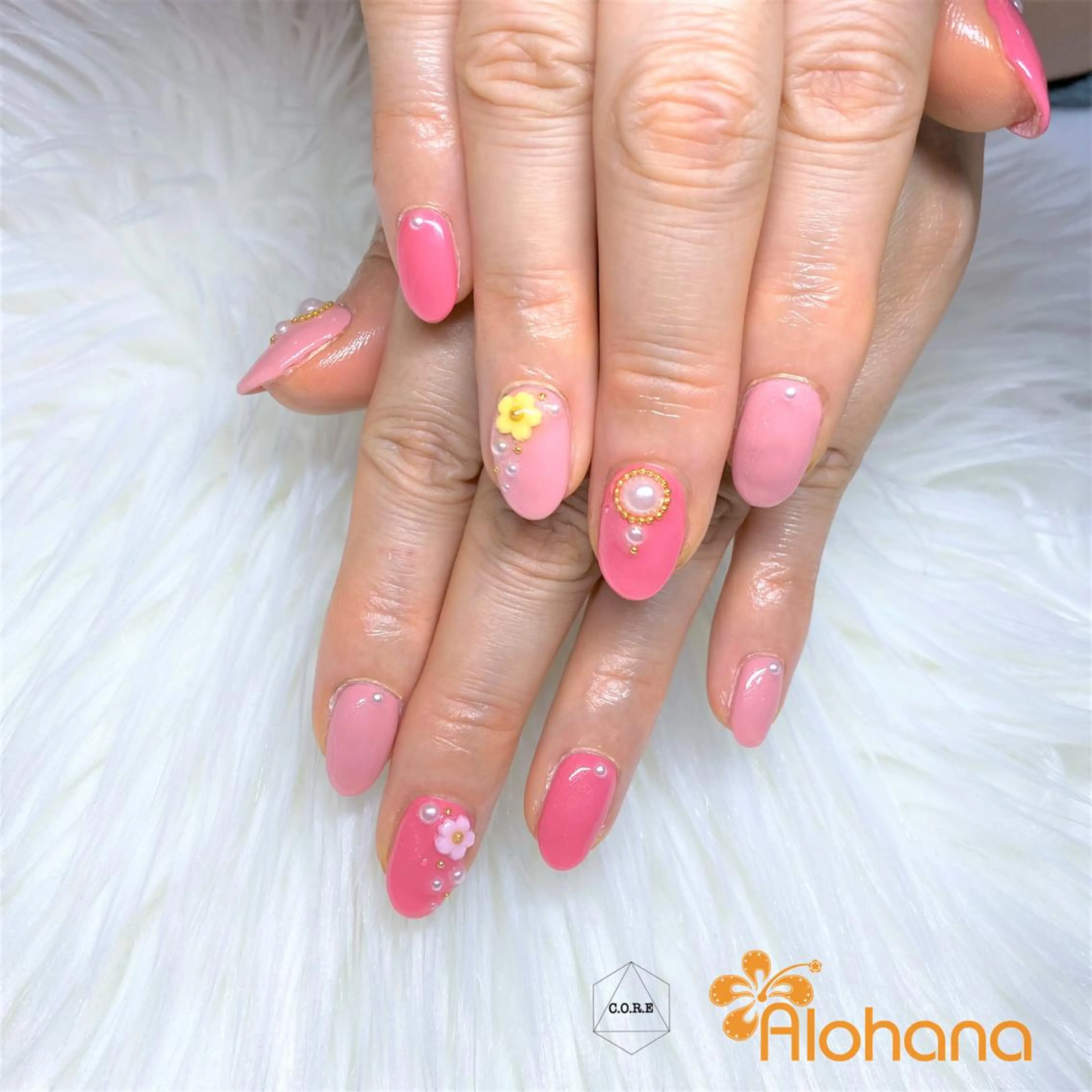 ネイル ピンク ハンドネイル Alohana所属・Alohana Minaのネイルデザイン