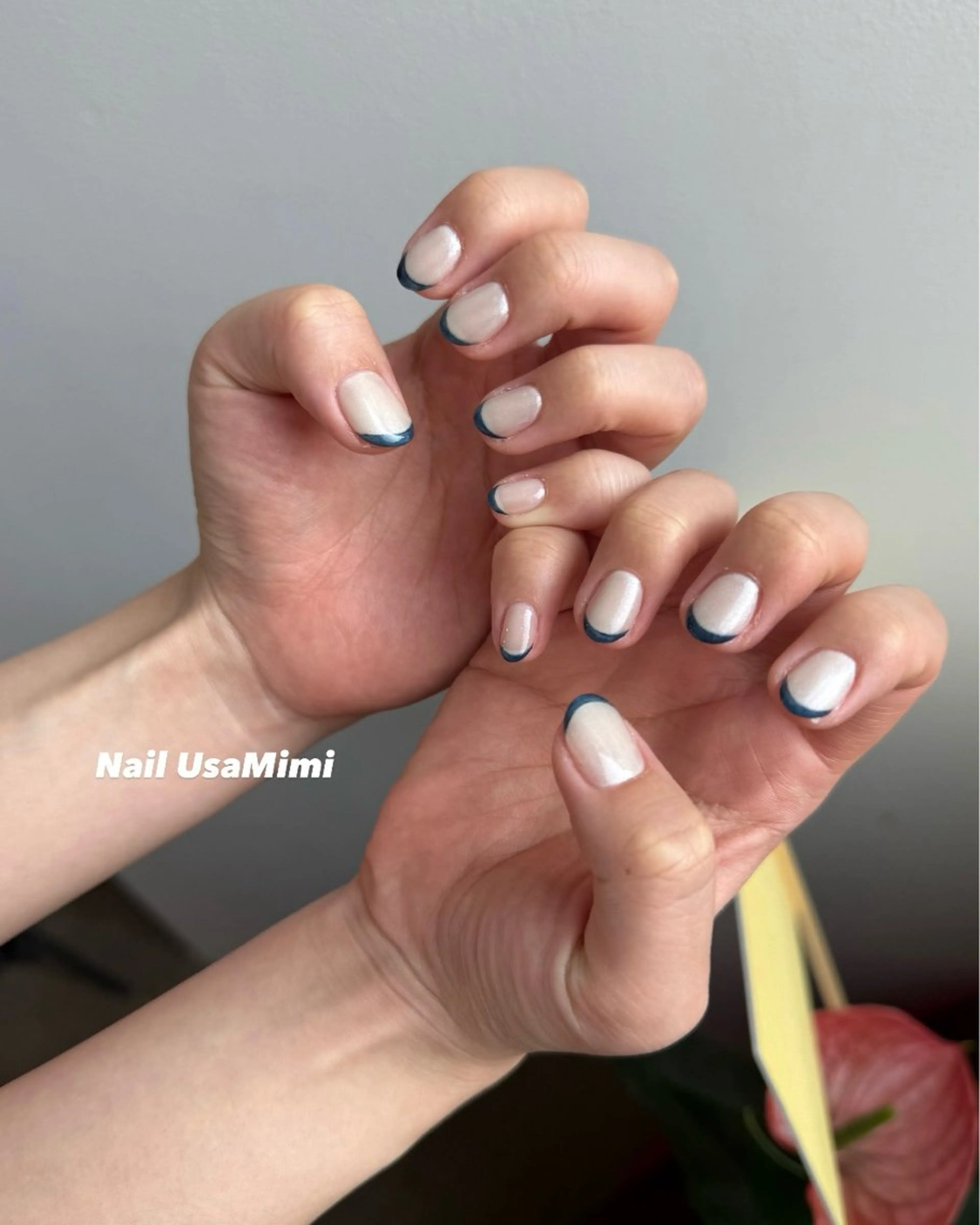 ネイル フレンチネイル ジェルネイル 氷ネイル・うるうるネイル 韓国ネイル マグネットネイル ハンドネイル 本町ネイルNail UsaMimiのネイルデザイン