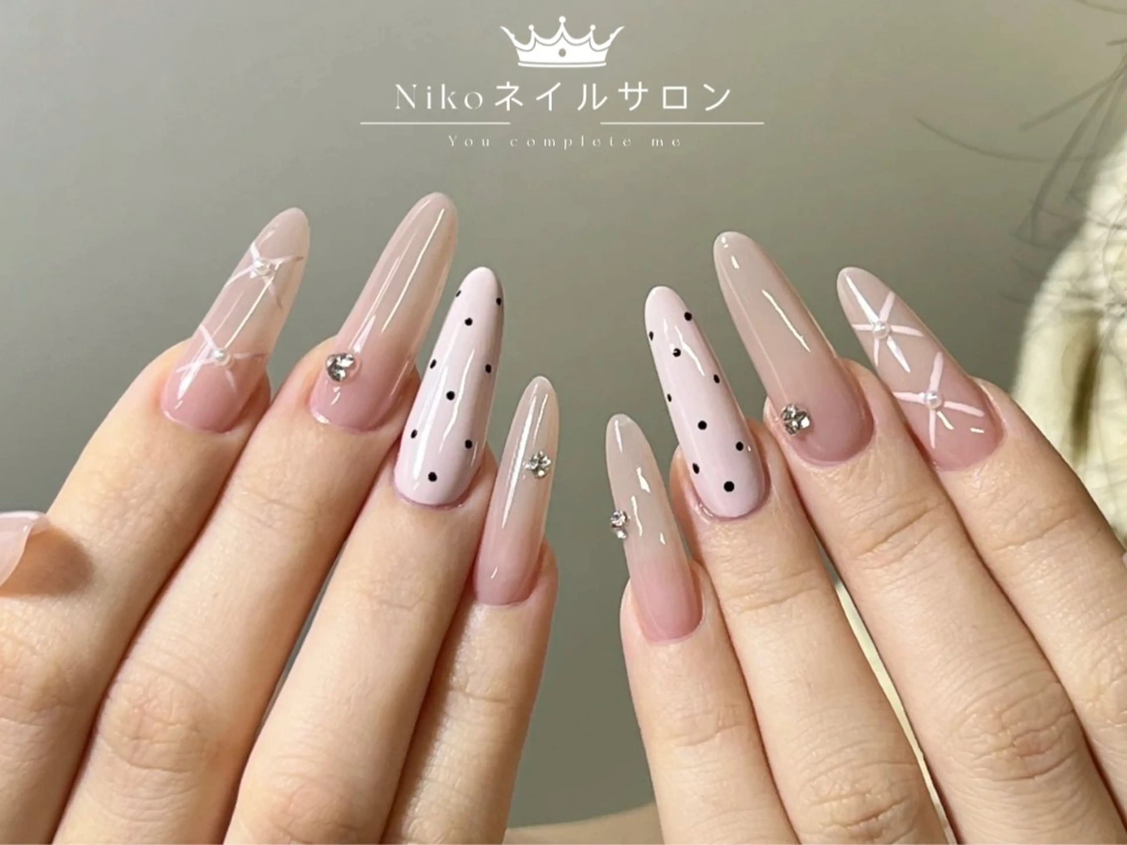 ネイル チークネイル フットネイル フレンチネイル ジェルネイル ガラスフレンチ Nikosalon rikoのネイルデザイン
