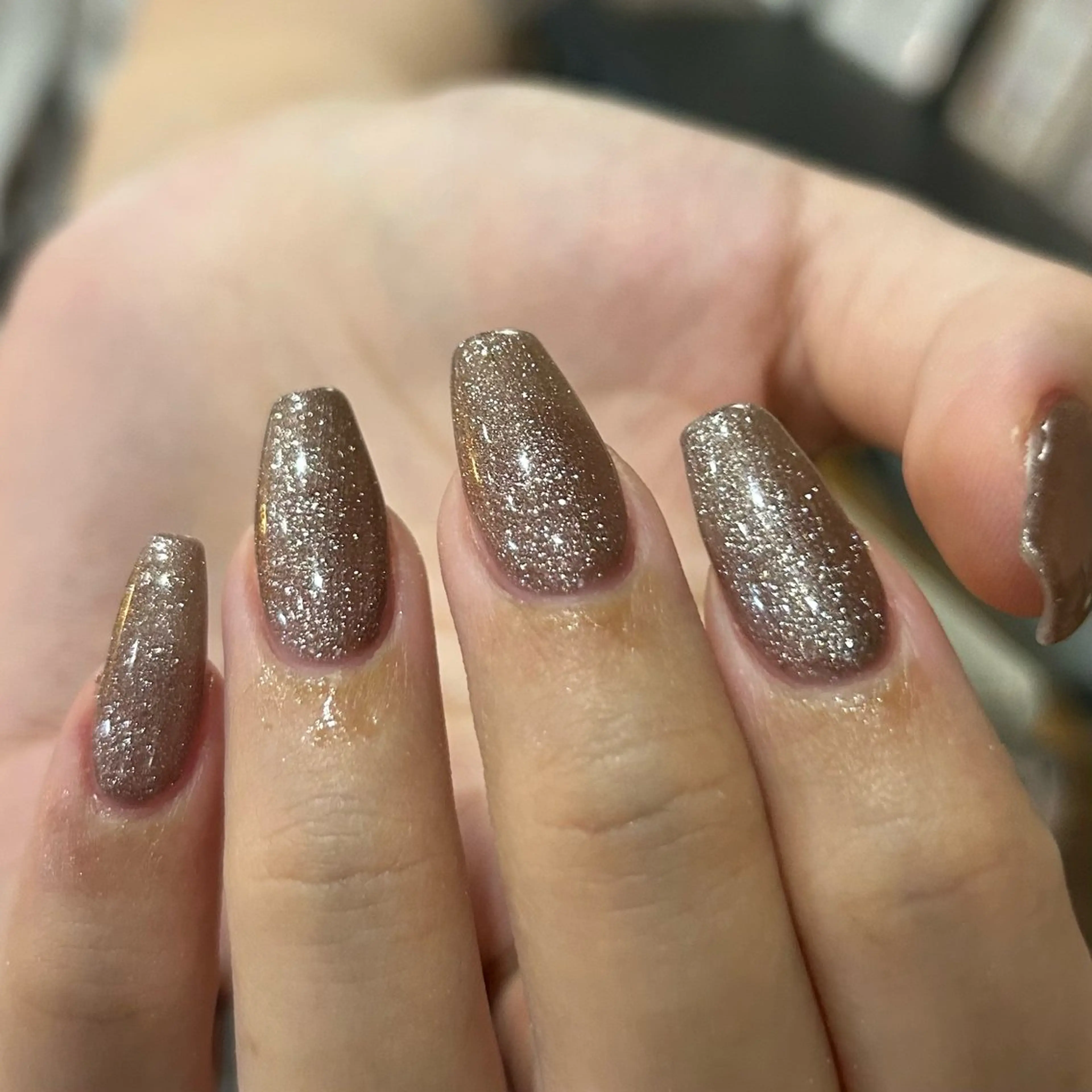 ネイル ラメ(グリッター) ワンカラーネイル ハンドネイル scré as Ételのネイルデザイン