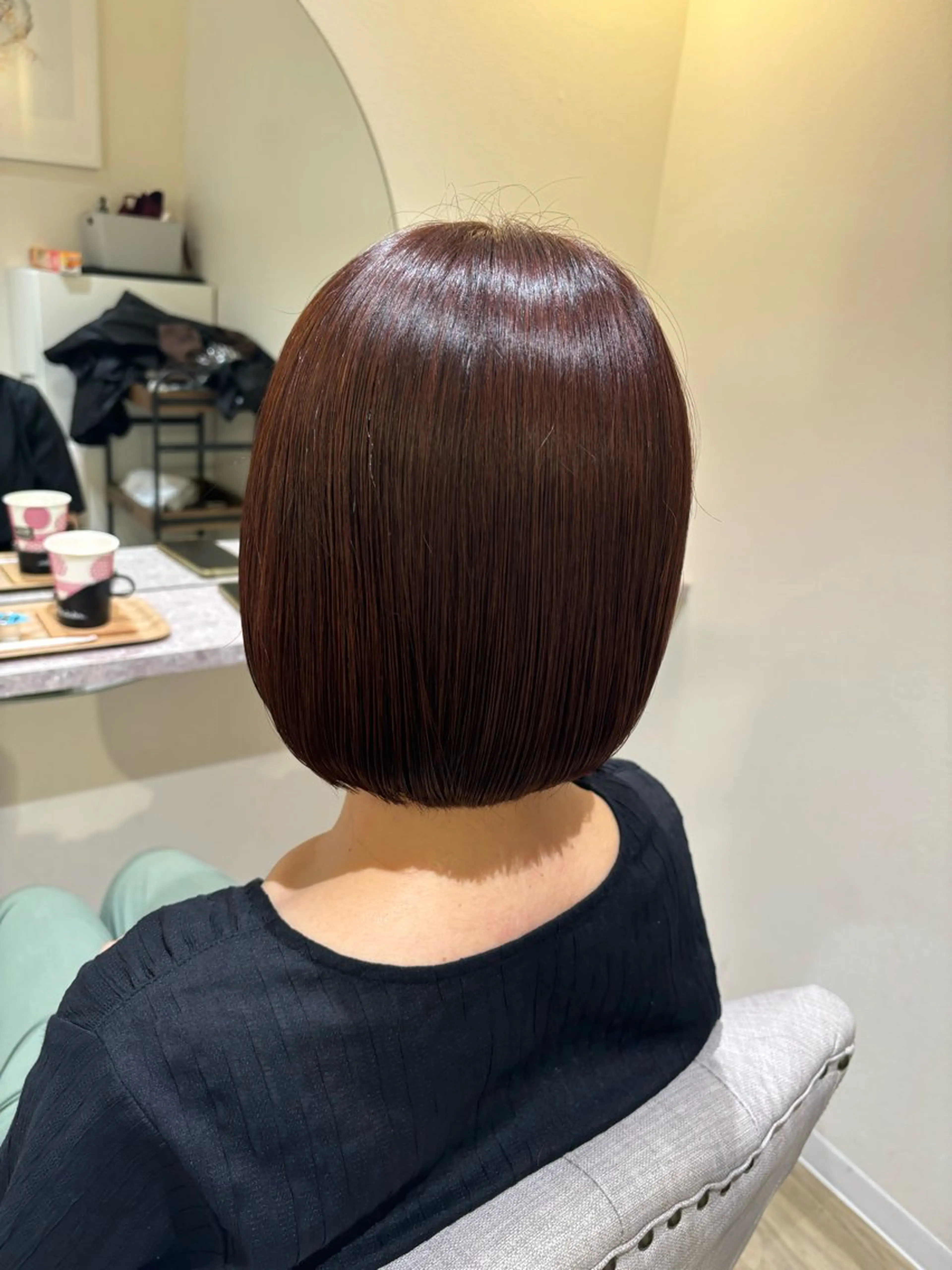 ショート カラー ボブ 中田 渚のヘアスタイル