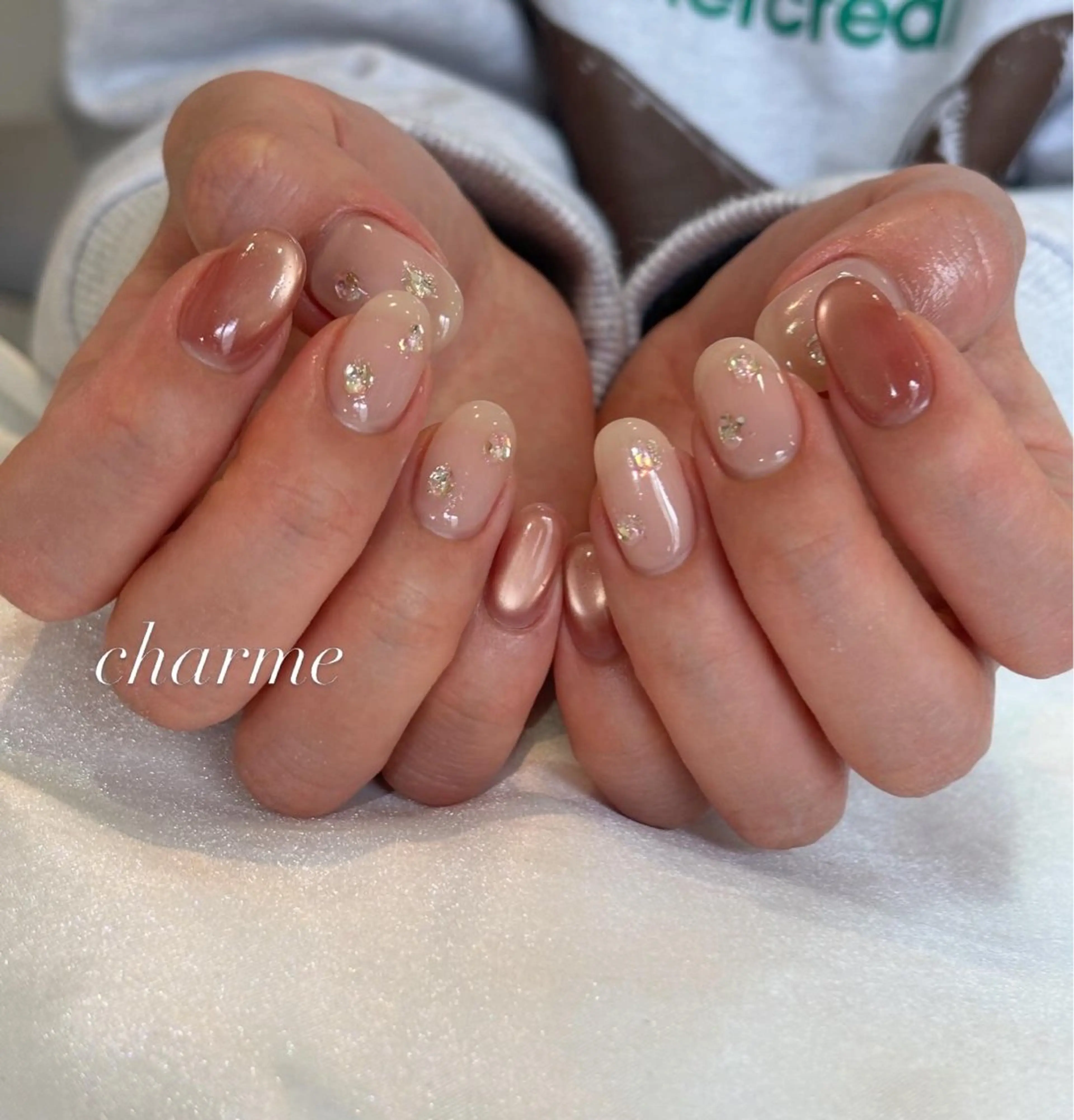 ネイル アートネイル クリアネイル ぷっくりネイル ハンドネイル charme nailのネイルデザイン