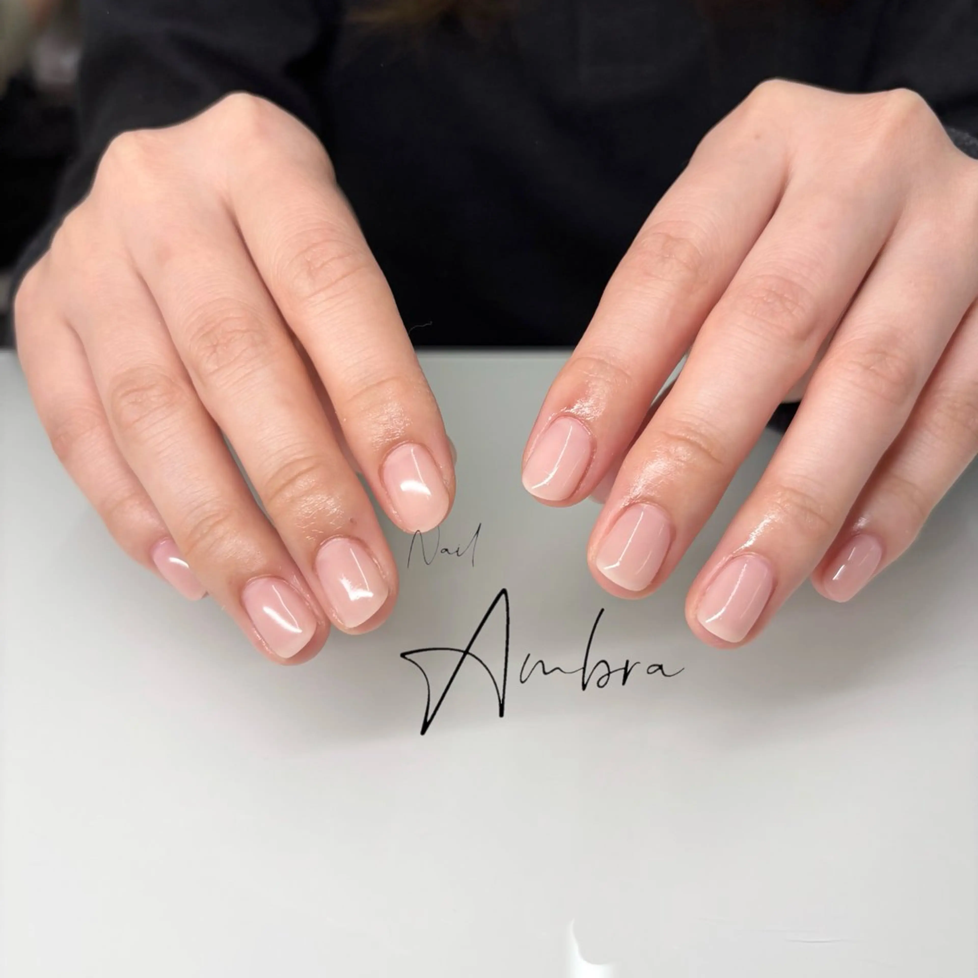 ネイル ピンク ピンクベージュ ハンドネイル Nail Ambra 天王寺店所属・Nail Ambra fusaのネイルデザイン