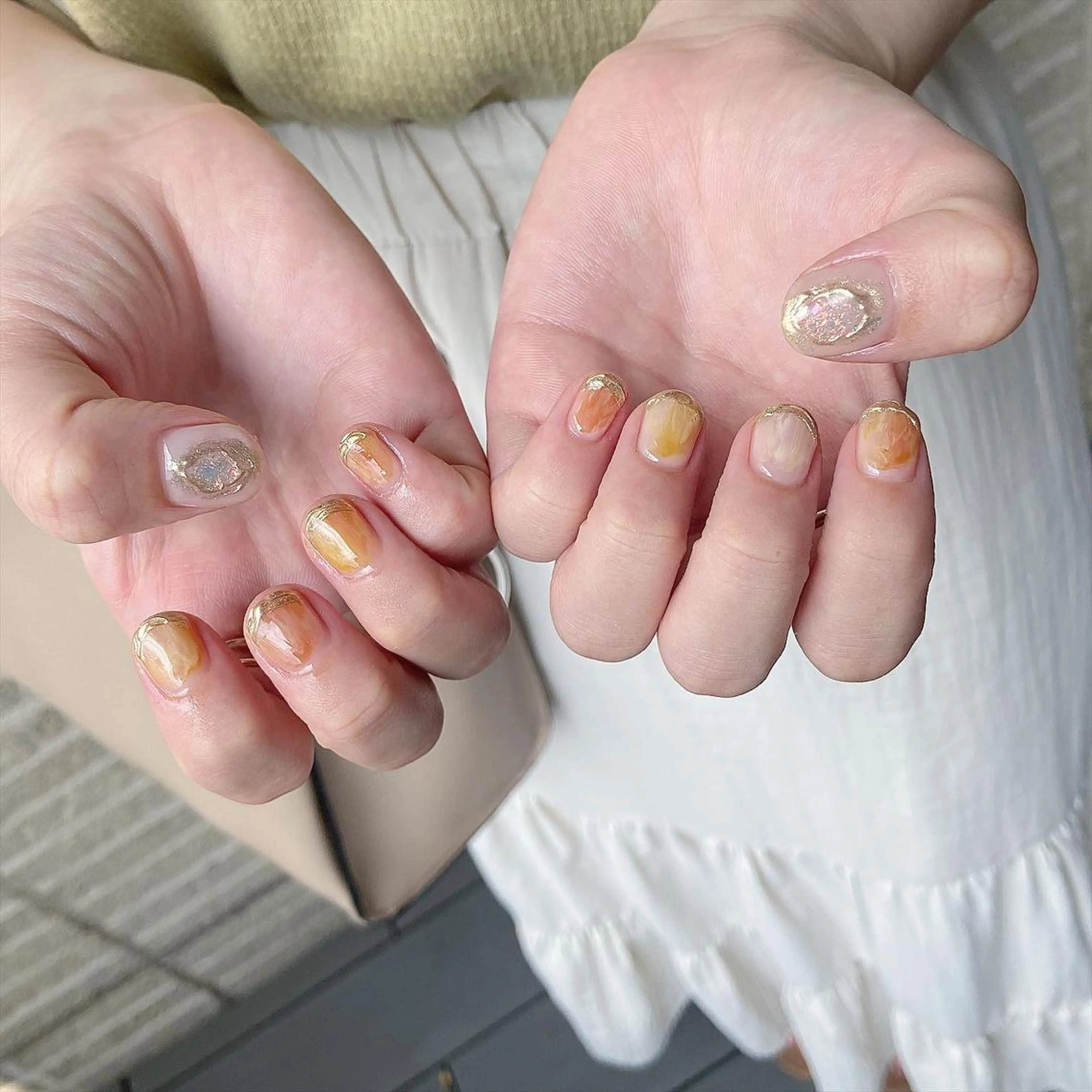 ネイル ハンドネイル 𝕄𝕚𝕪𝕦🤍 自由が丘⌇パラジェルのネイルデザイン