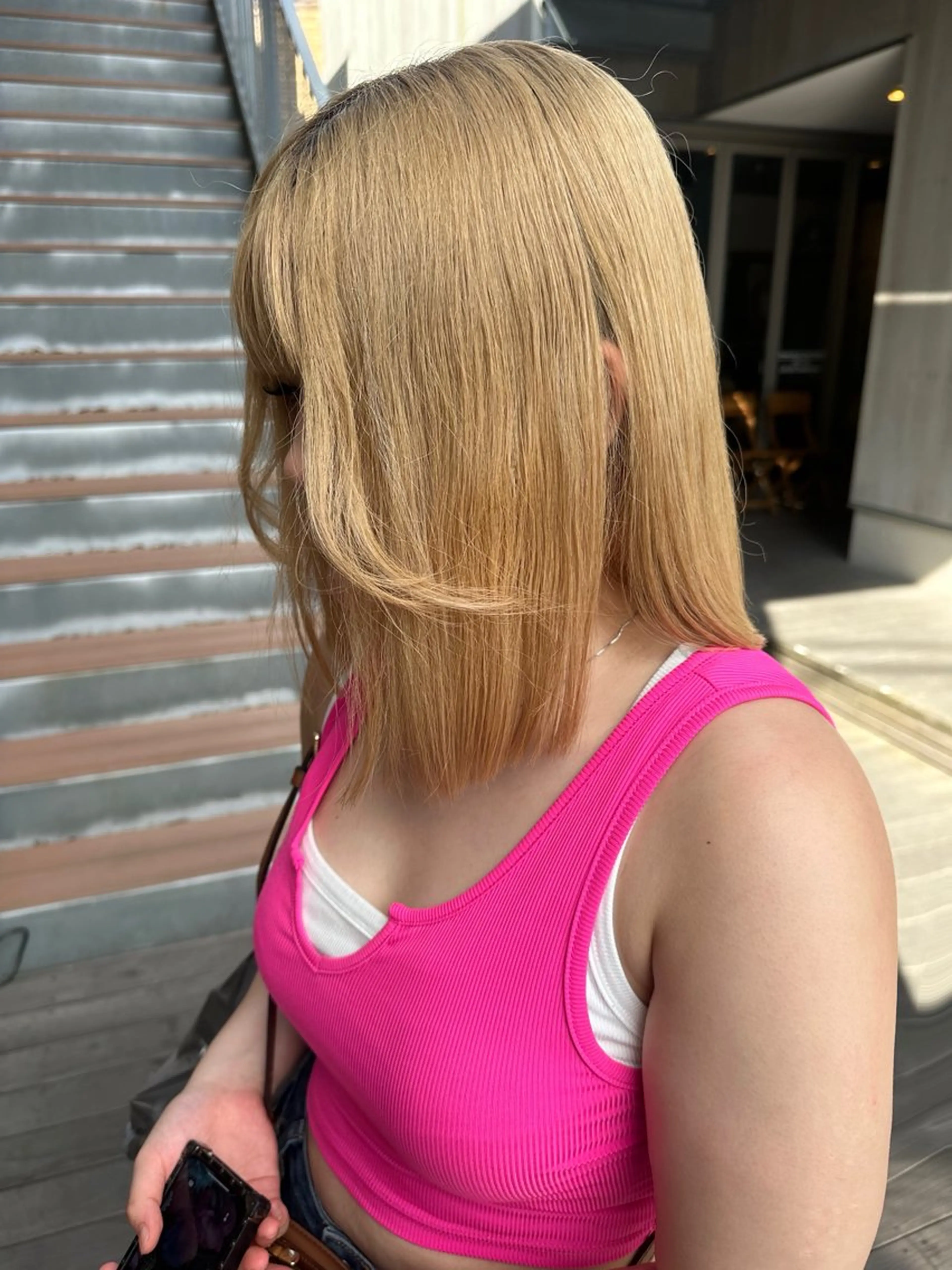 ミディアム カラー 艶カラー/縮毛矯正/ ブリーチカラー/みなのヘアスタイル