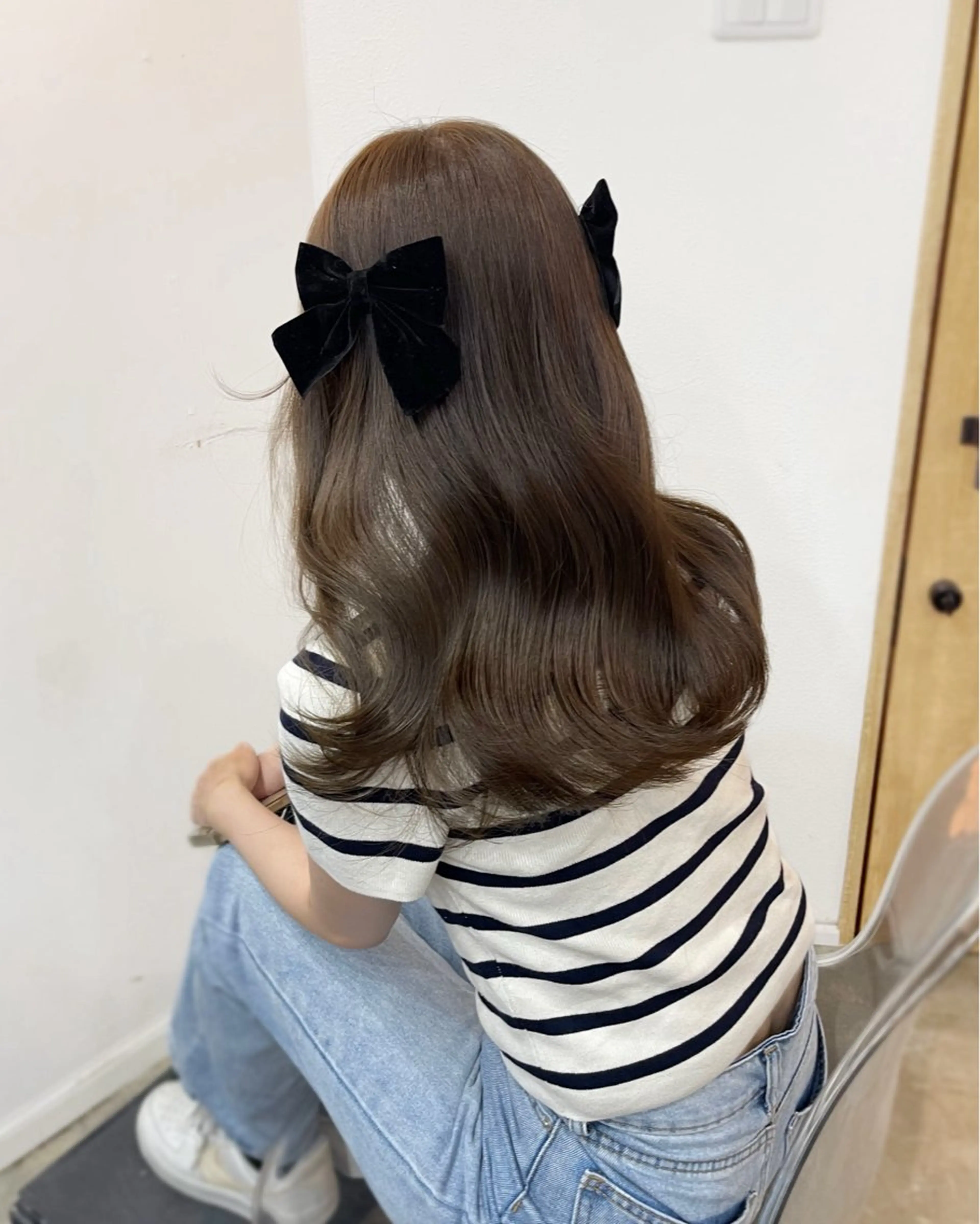 ロング カラー ベージュカラー ブリーチ ブリーチなしカラー オリーブベージュ キダアヤカ/ 梅田/ベージュカラーのヘアスタイル