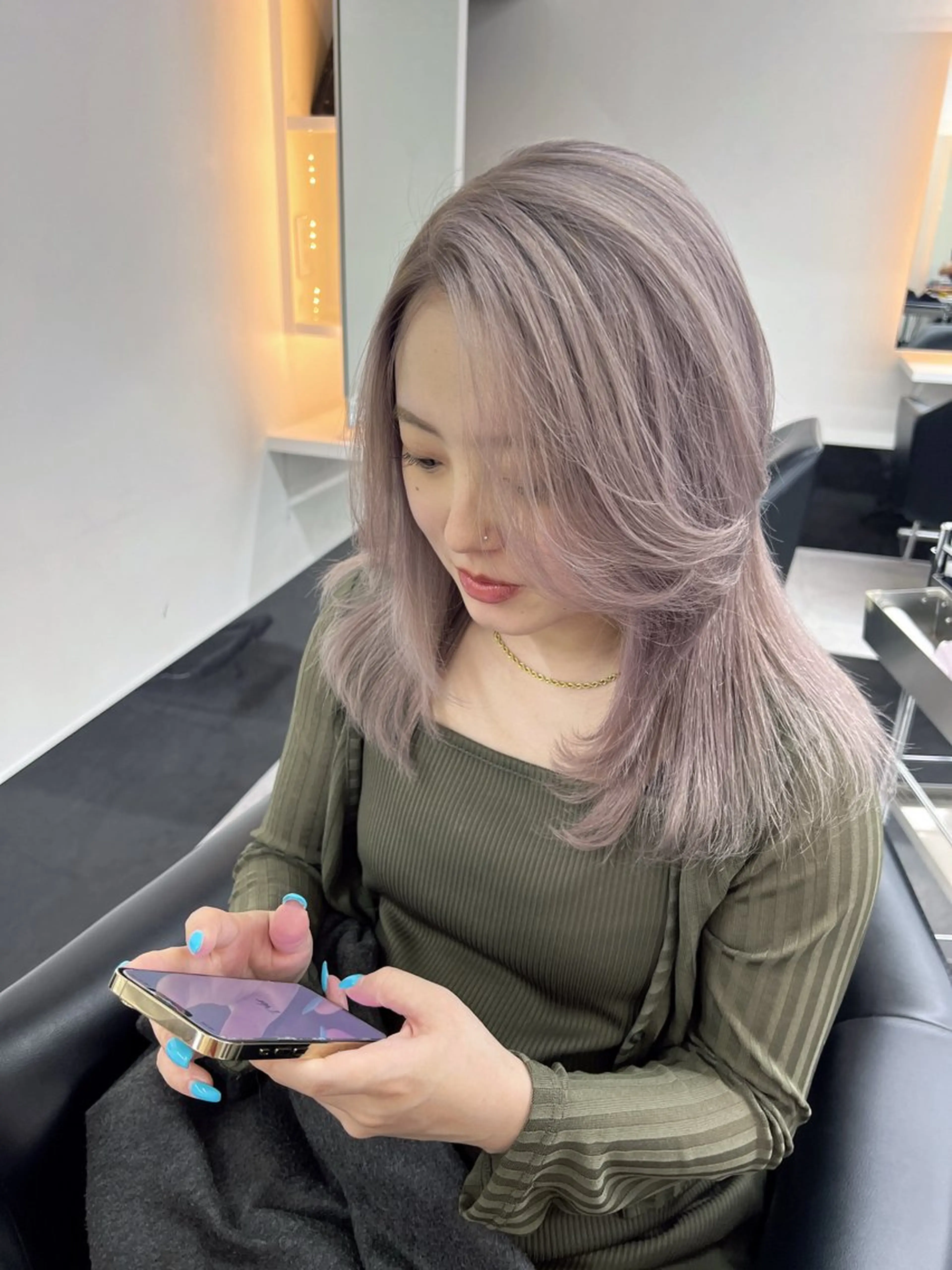 カラー ラベンダーカラー ALEAP himekaのヘアスタイル