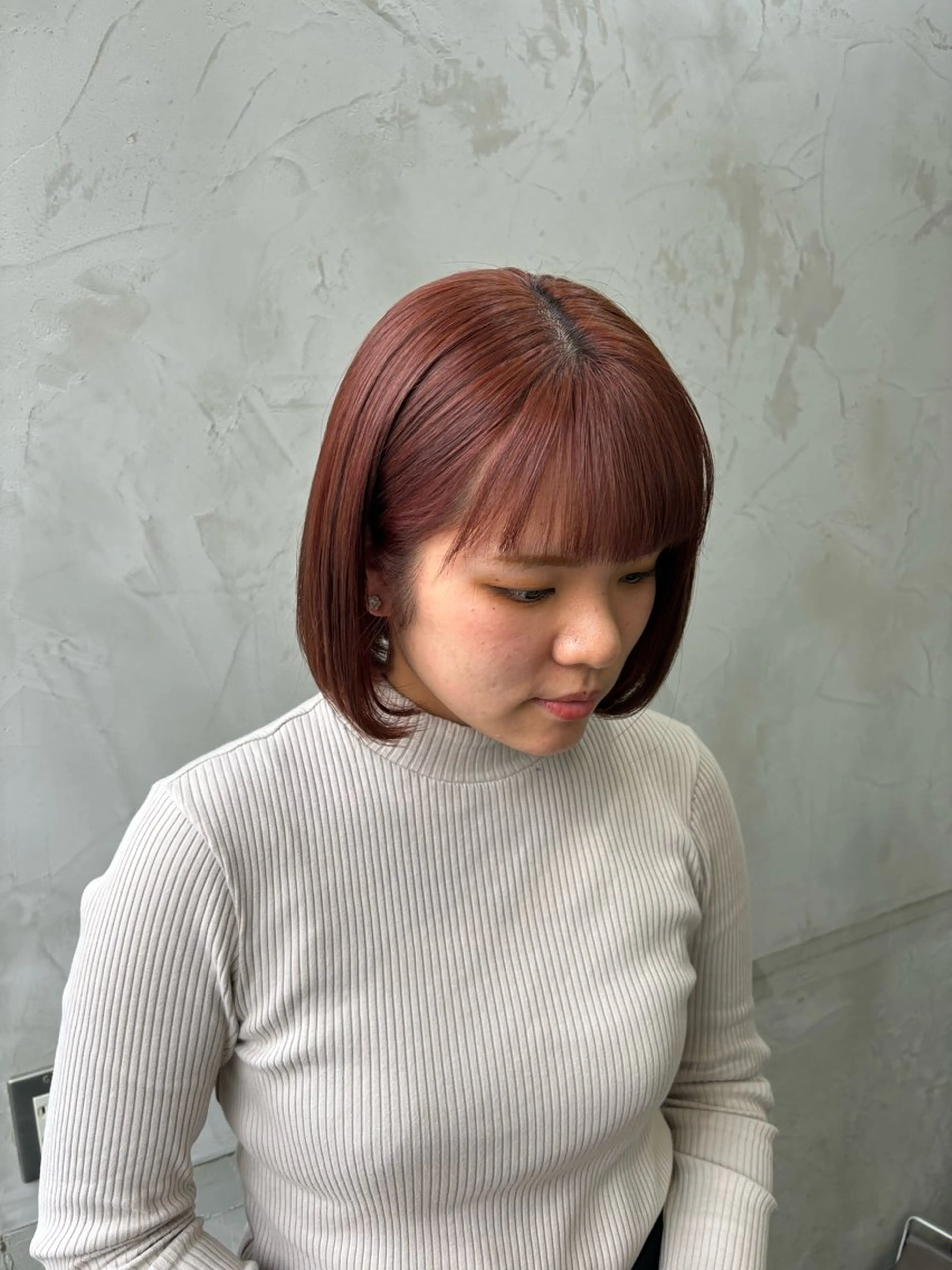 カラー ブラウンカラー レッドカラー MaisonHALU 松浦光咲のヘアスタイル