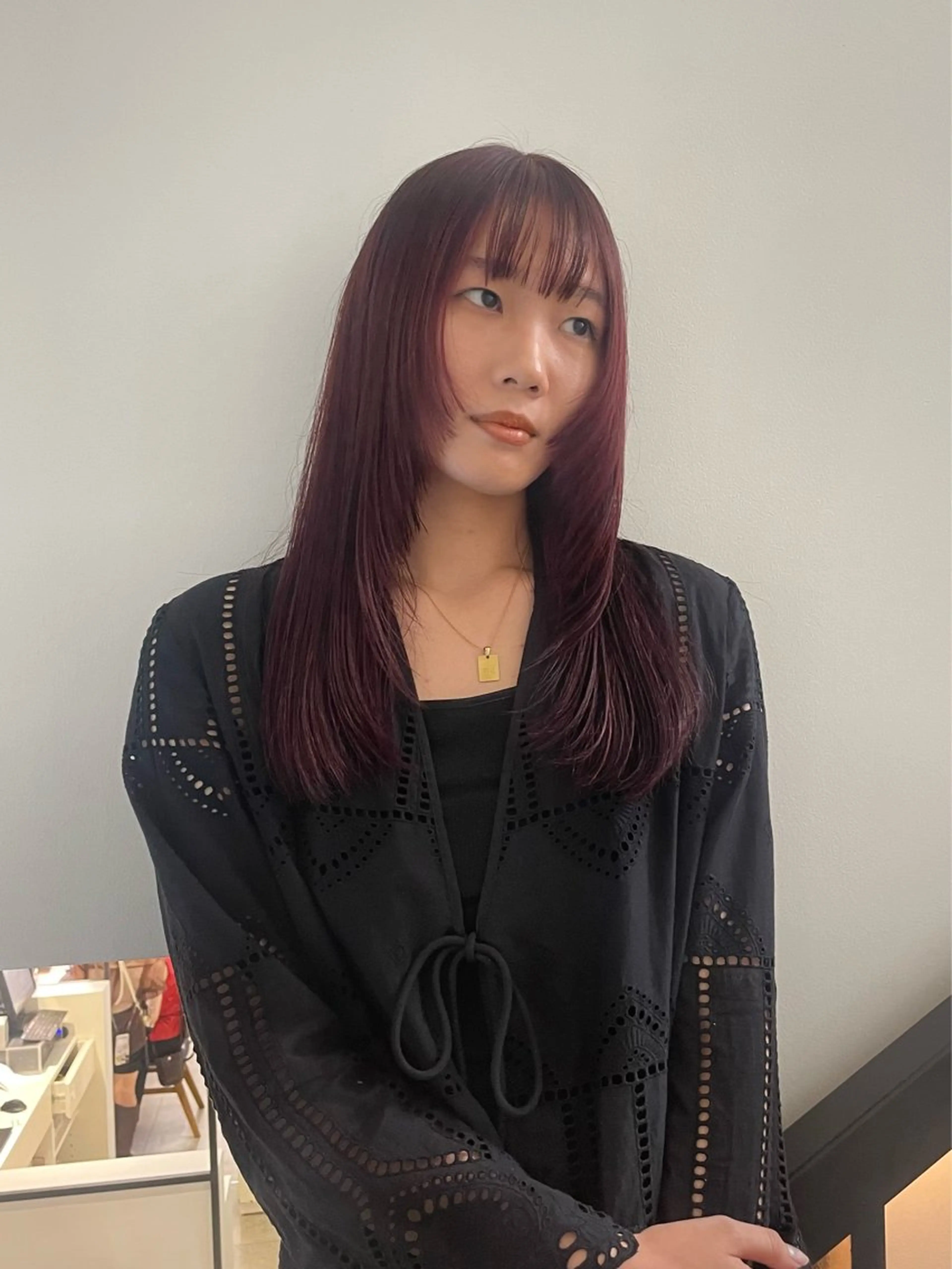 ロング カラー カット ヘアカラー 🌟暖色系ハイトーン 🌟AIのヘアスタイル