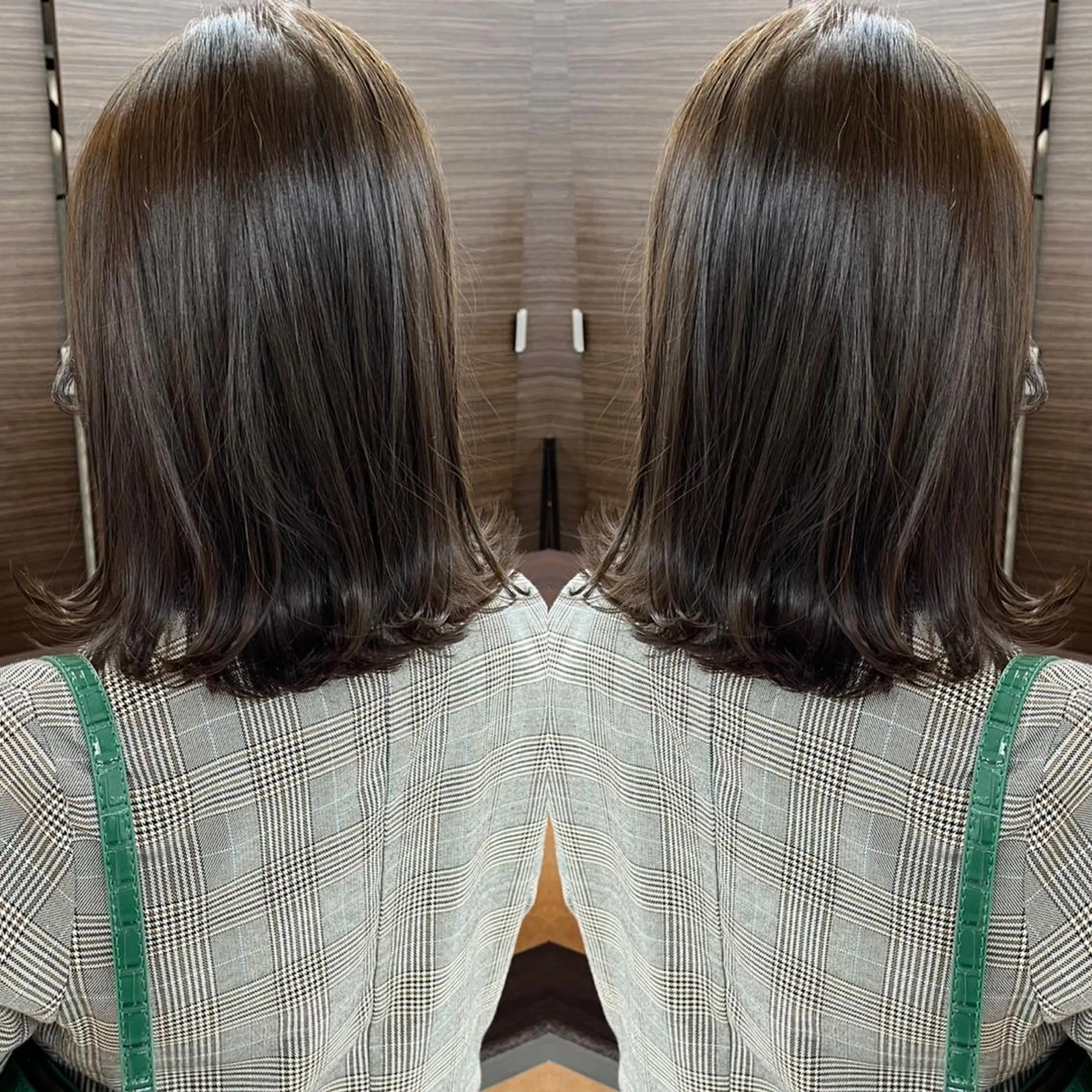 ミディアム カラー ベージュカラー 透明感カラー オリーブベージュ 外ハネヘア カット ヘアカラー トリートメント BOOTH share salon所属・ハタケヤマヨシキ ／BOOTHのヘアスタイル