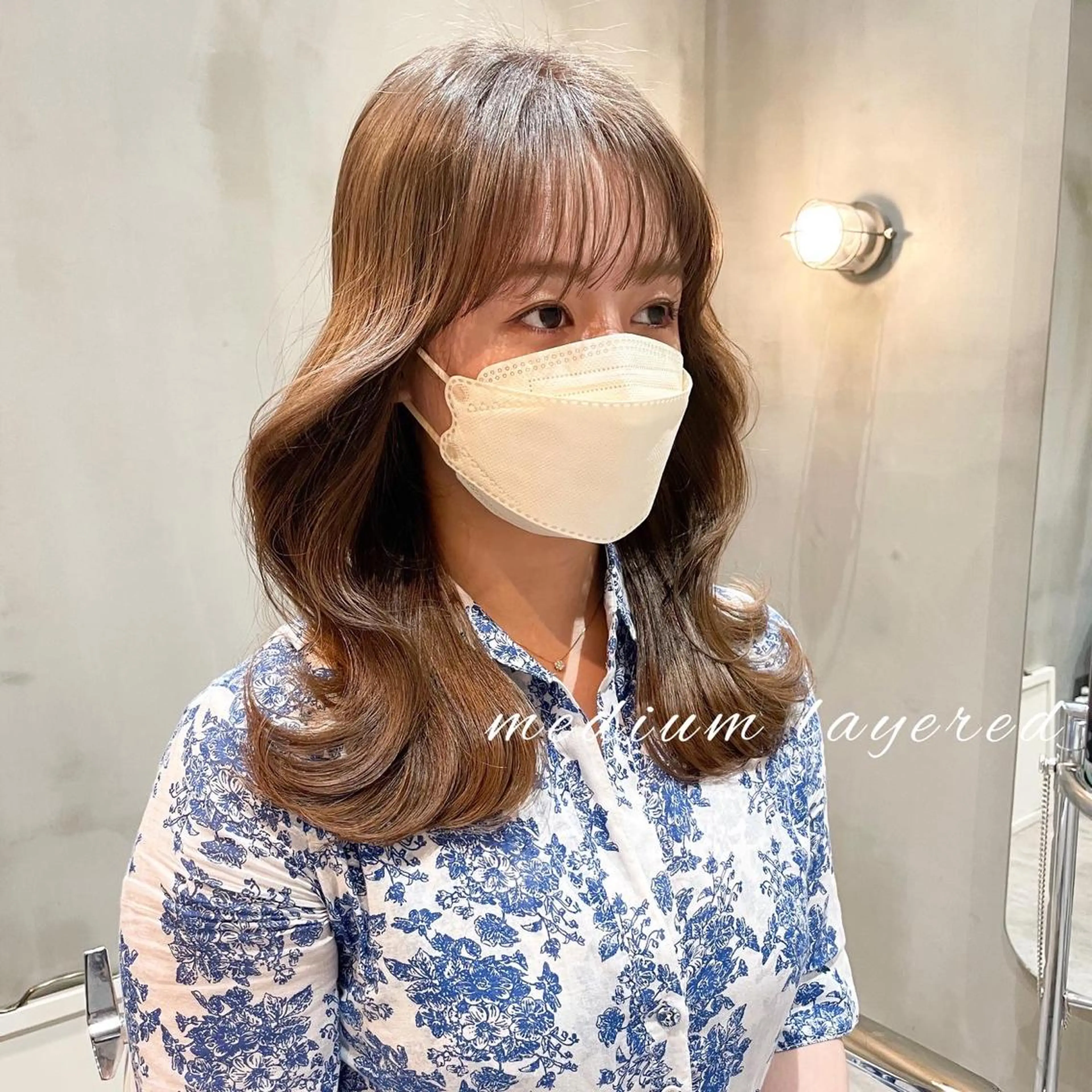 セミロング くびれヘア 韓国風ヘア LOMA🇰🇷 銀座クボタのヘアスタイル