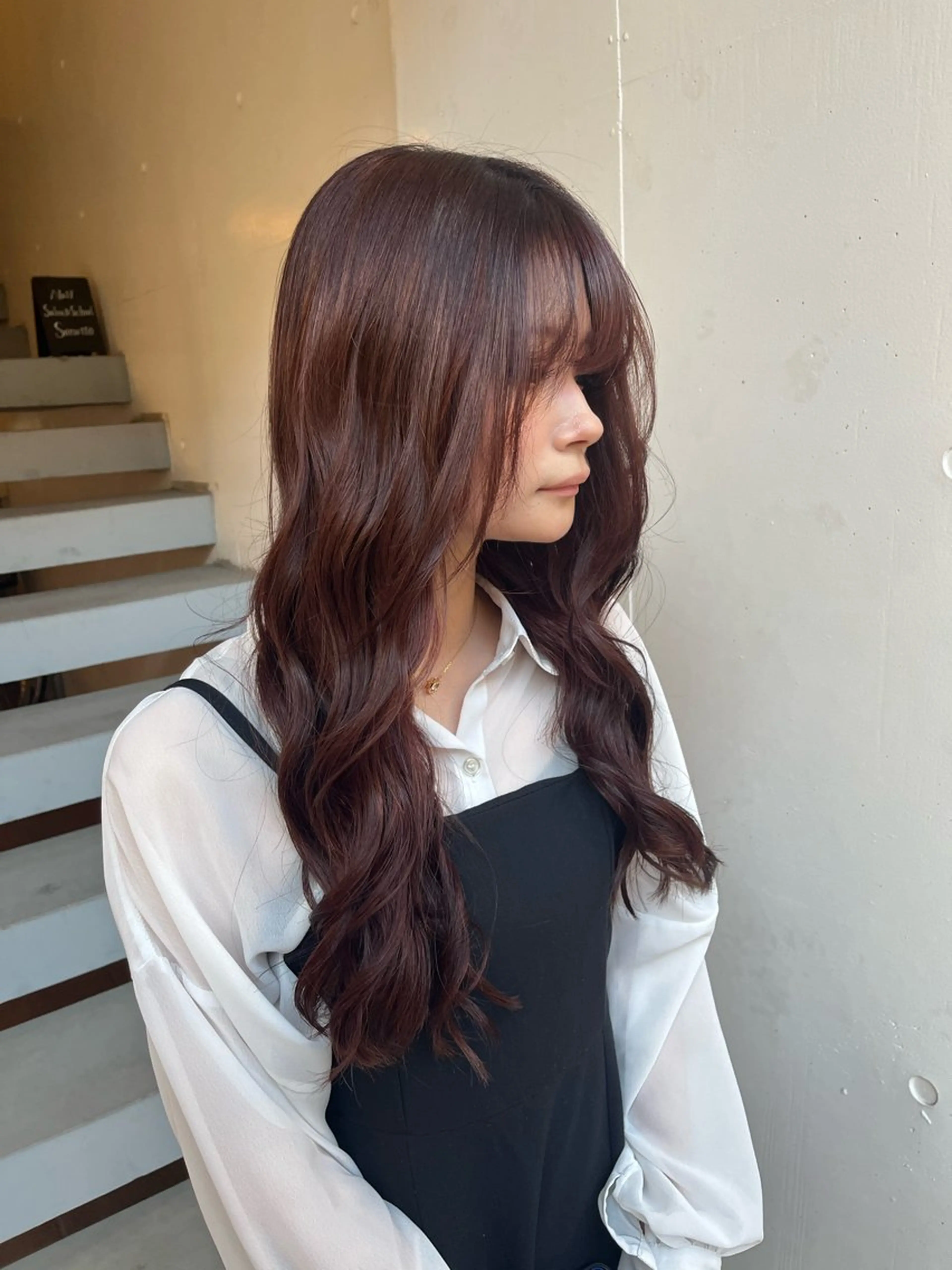 ロング カット ヘアカラー トリートメント 韓国風透明感カラー 💎YUI💎のヘアスタイル