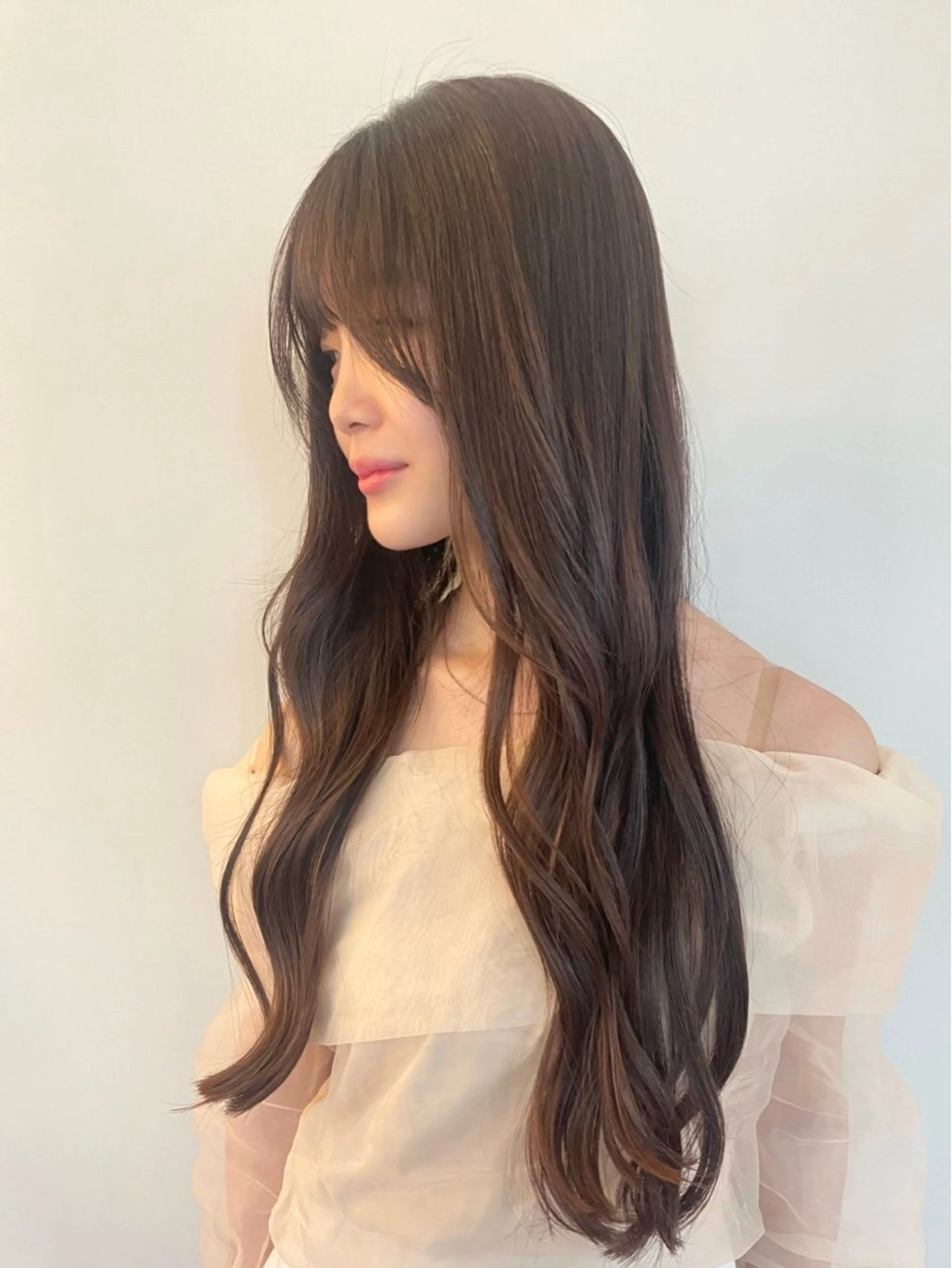 ロング トリートメント 韓国ナチュラル・ ベージュ/落合夏希のヘアスタイル