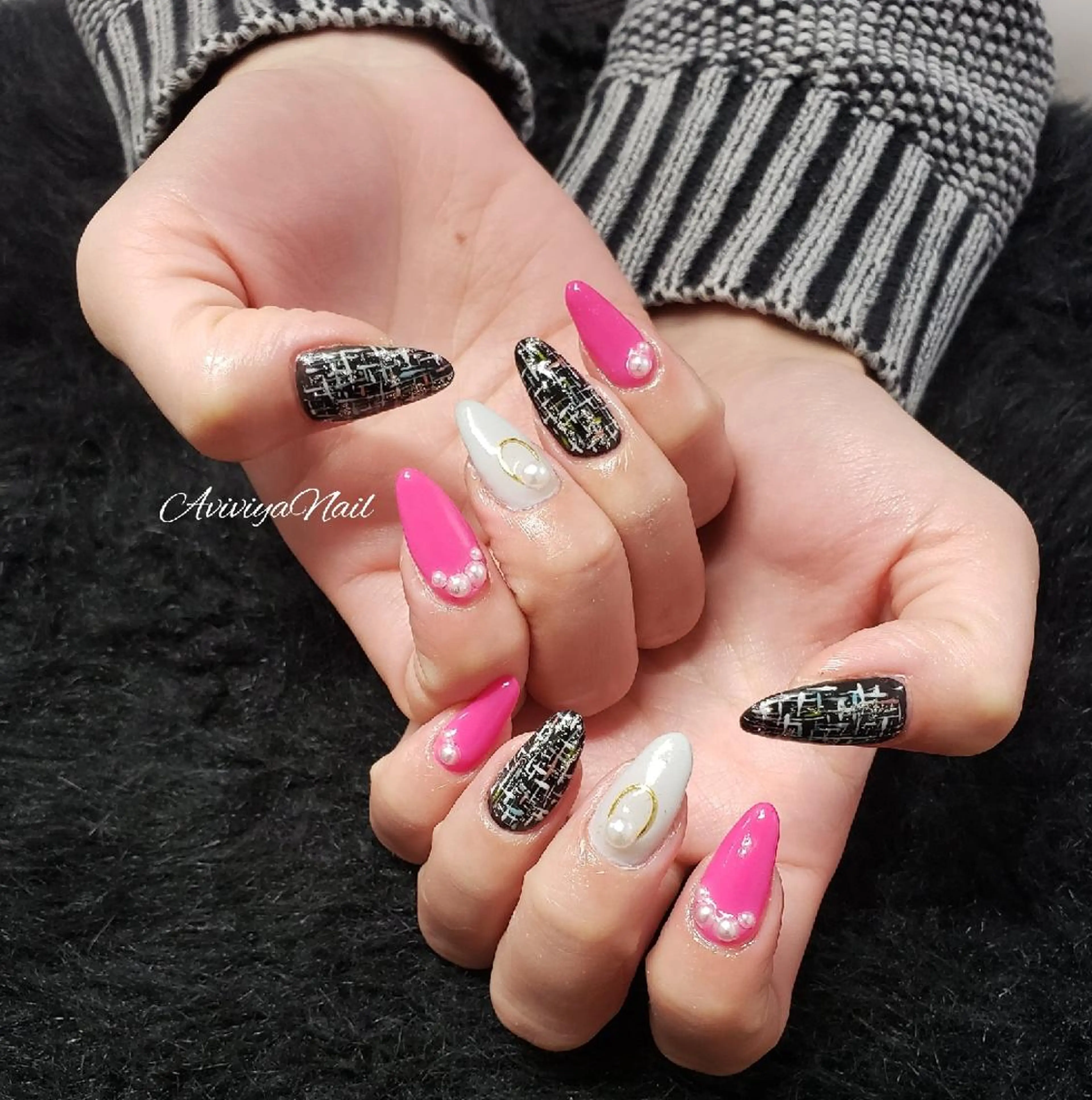 ネイル ツイードネイル AviviyaNail所属・kubo ayaのネイルデザイン