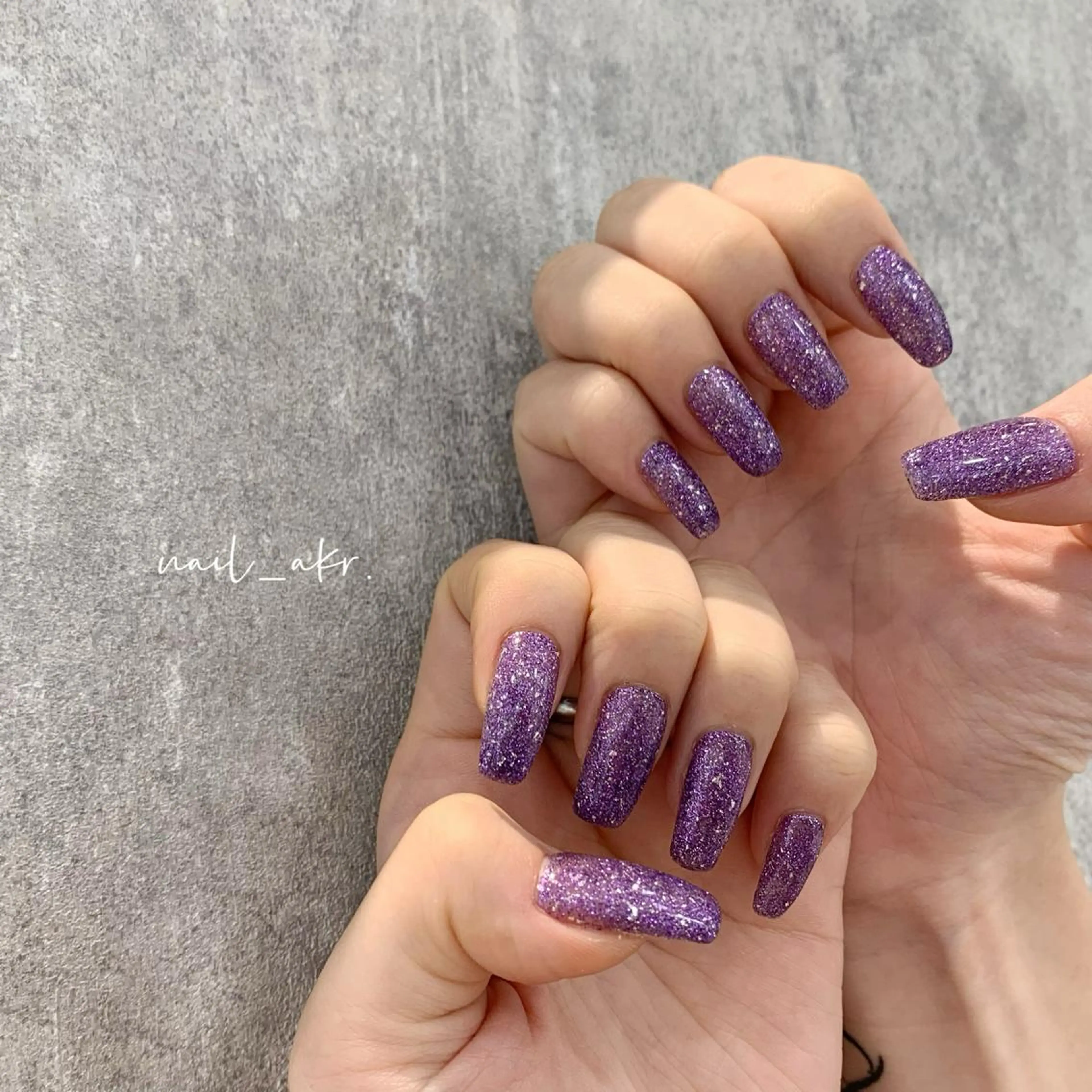 ネイル ラメ(グリッター) パープル nailAVANCE akariのネイルデザイン