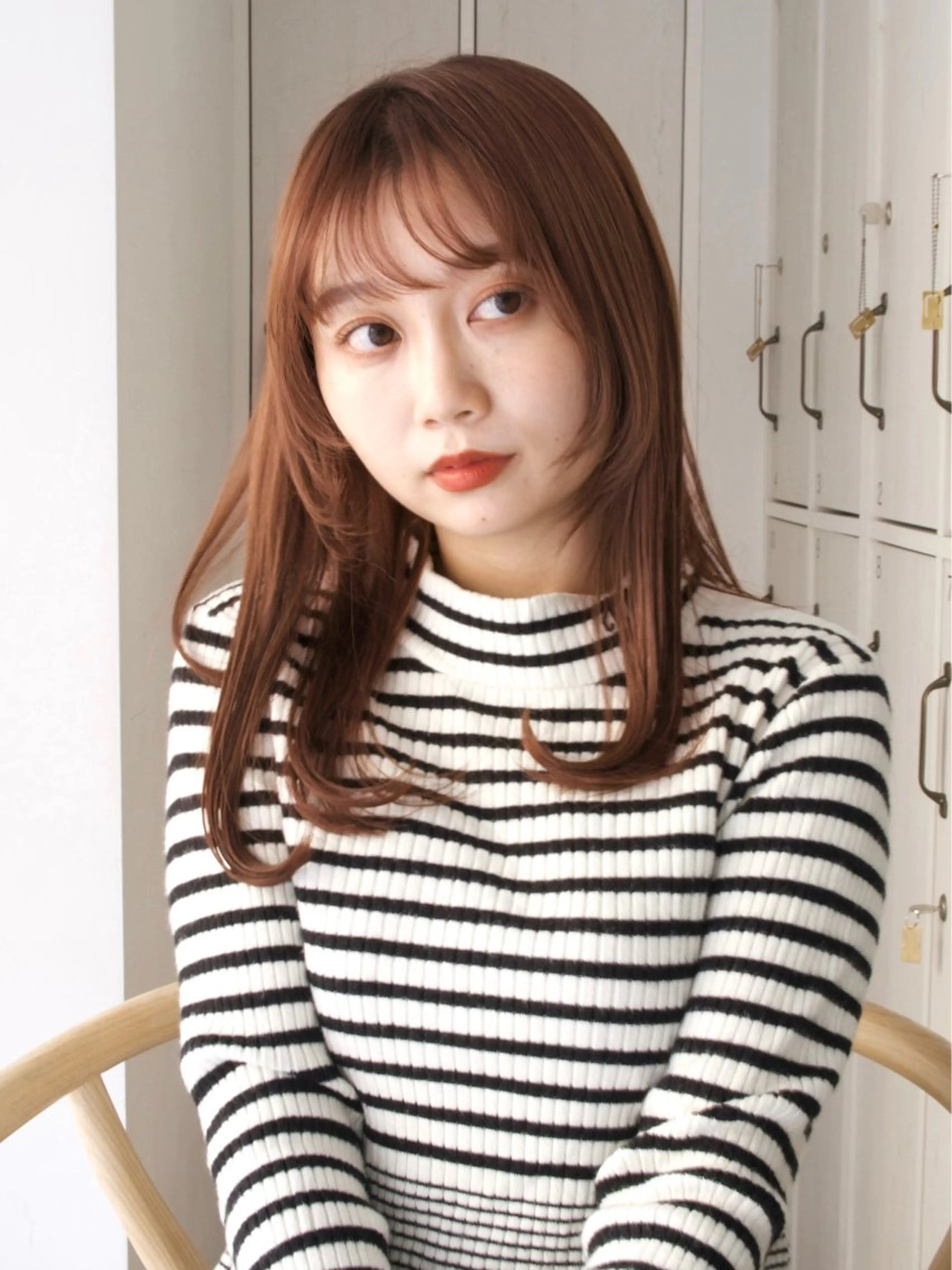 ロング カラー ベージュカラー オレンジ オレンジベージュ 💖🌷越後 遥🌷💖のヘアスタイル