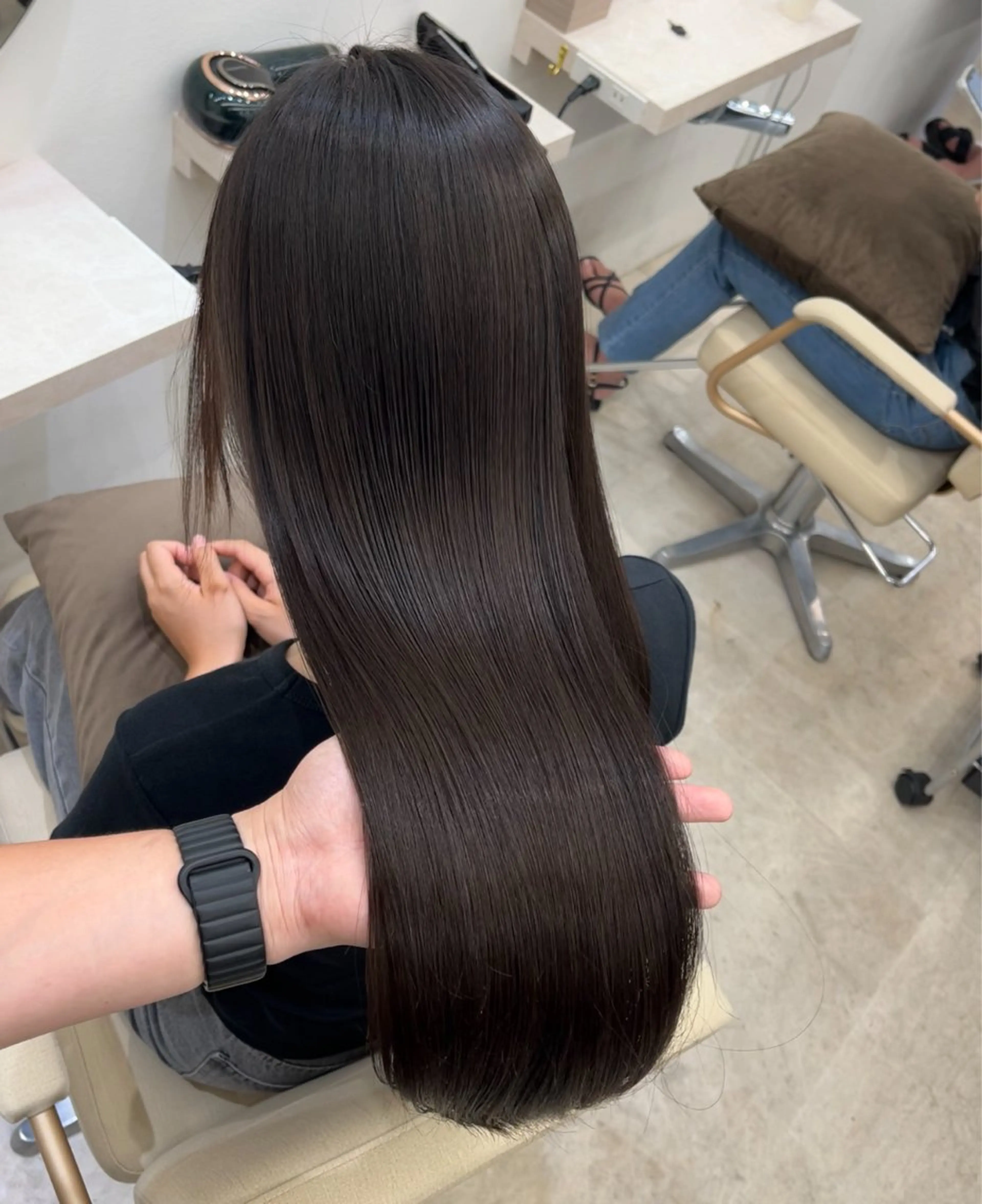 ロング カット ヘアカラー 縮毛矯正 トリートメント 髪質改善/縮毛矯正 梅田茶屋町/西尾祐作のヘアスタイル