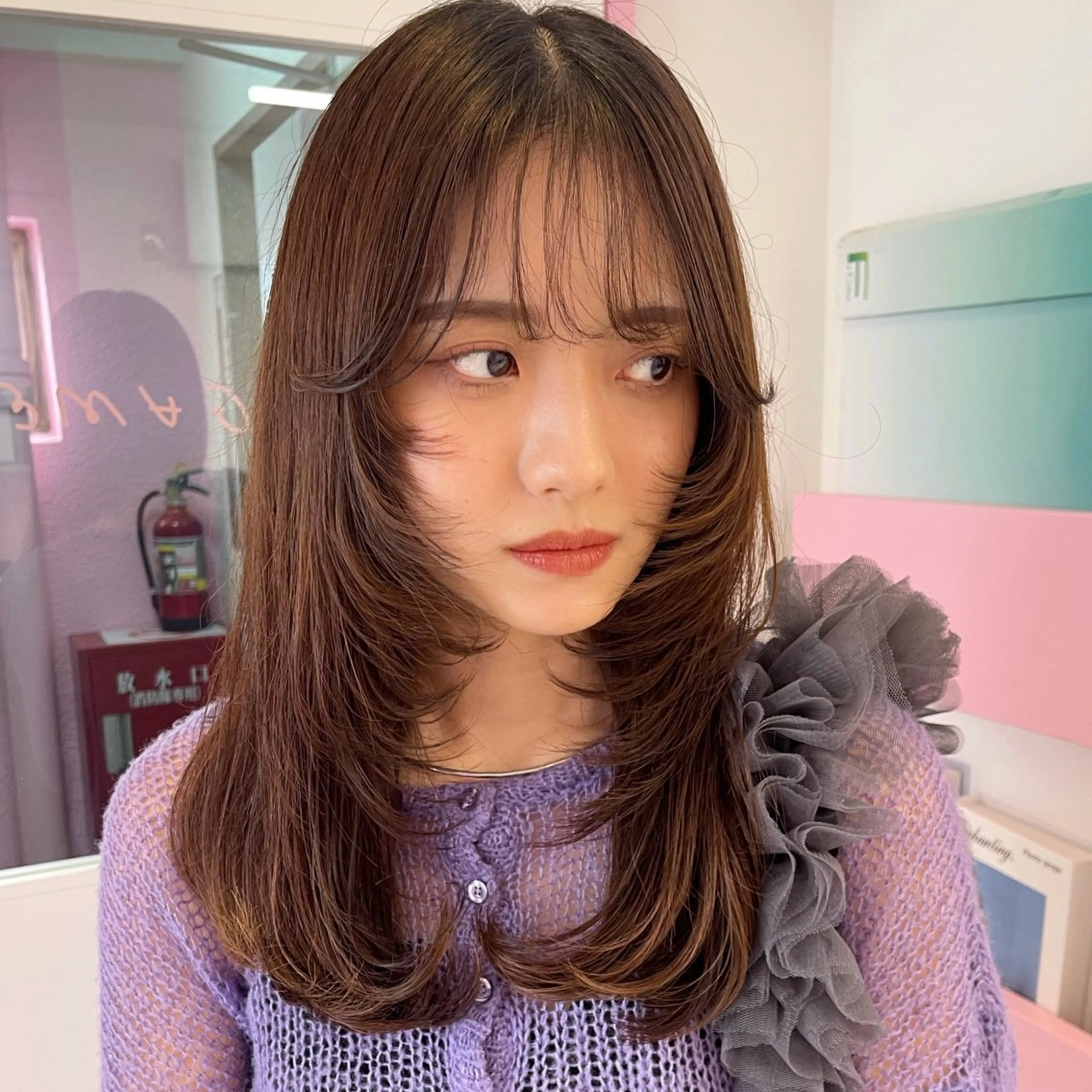 ロング レイヤーカット 🎀ミルクティー/暖 色×レイヤー/マリアのヘアスタイル