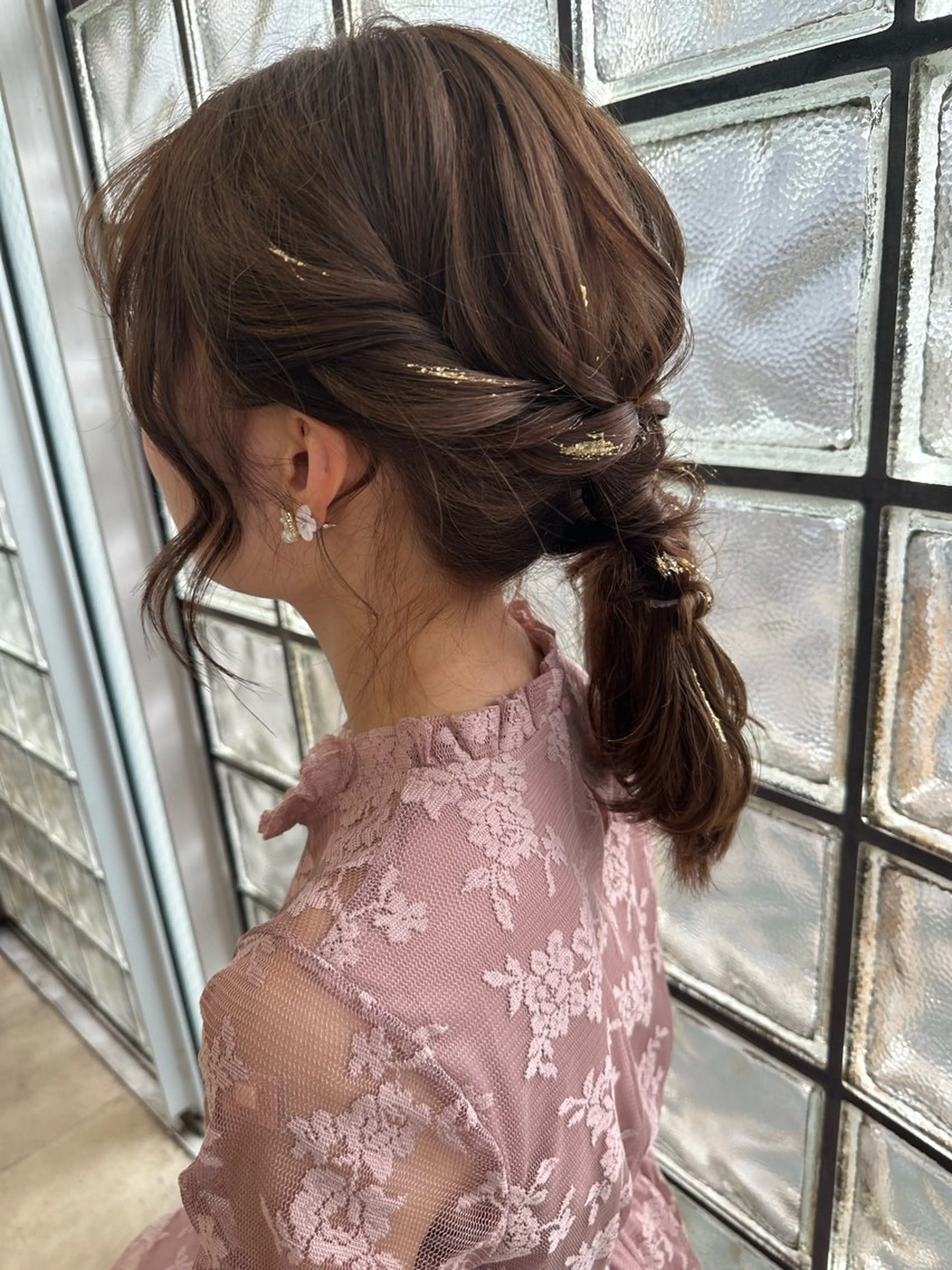 ミディアム ヘアアレンジ ヘアセット ひな ALBA🐰三鷹のヘアスタイル