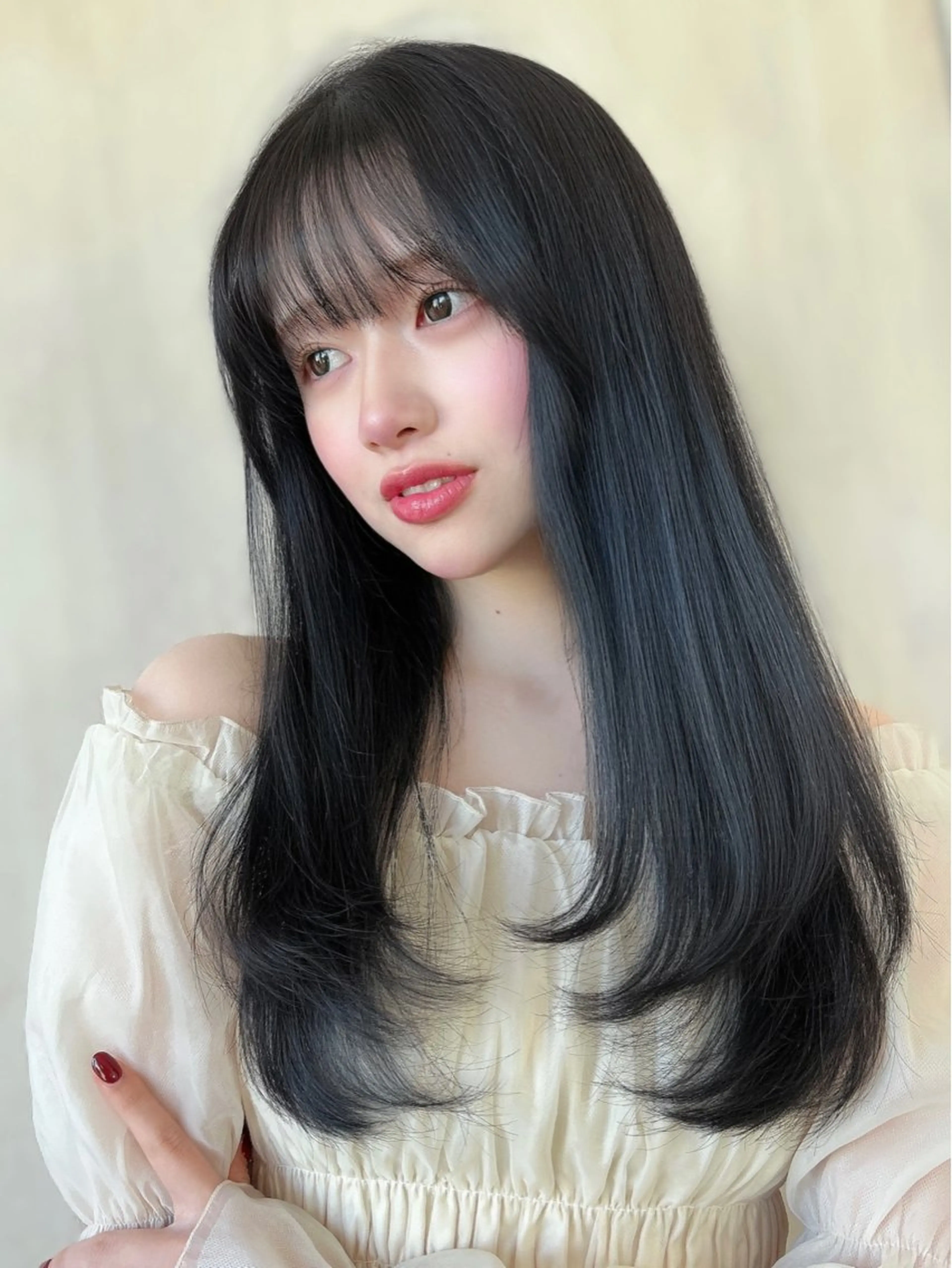 ロング カラー パーマ カット ヘアカラー 縮毛矯正 トリートメント 新宿✨顔周りカット 韓国ヘア/坂本亜裟海のヘアスタイル