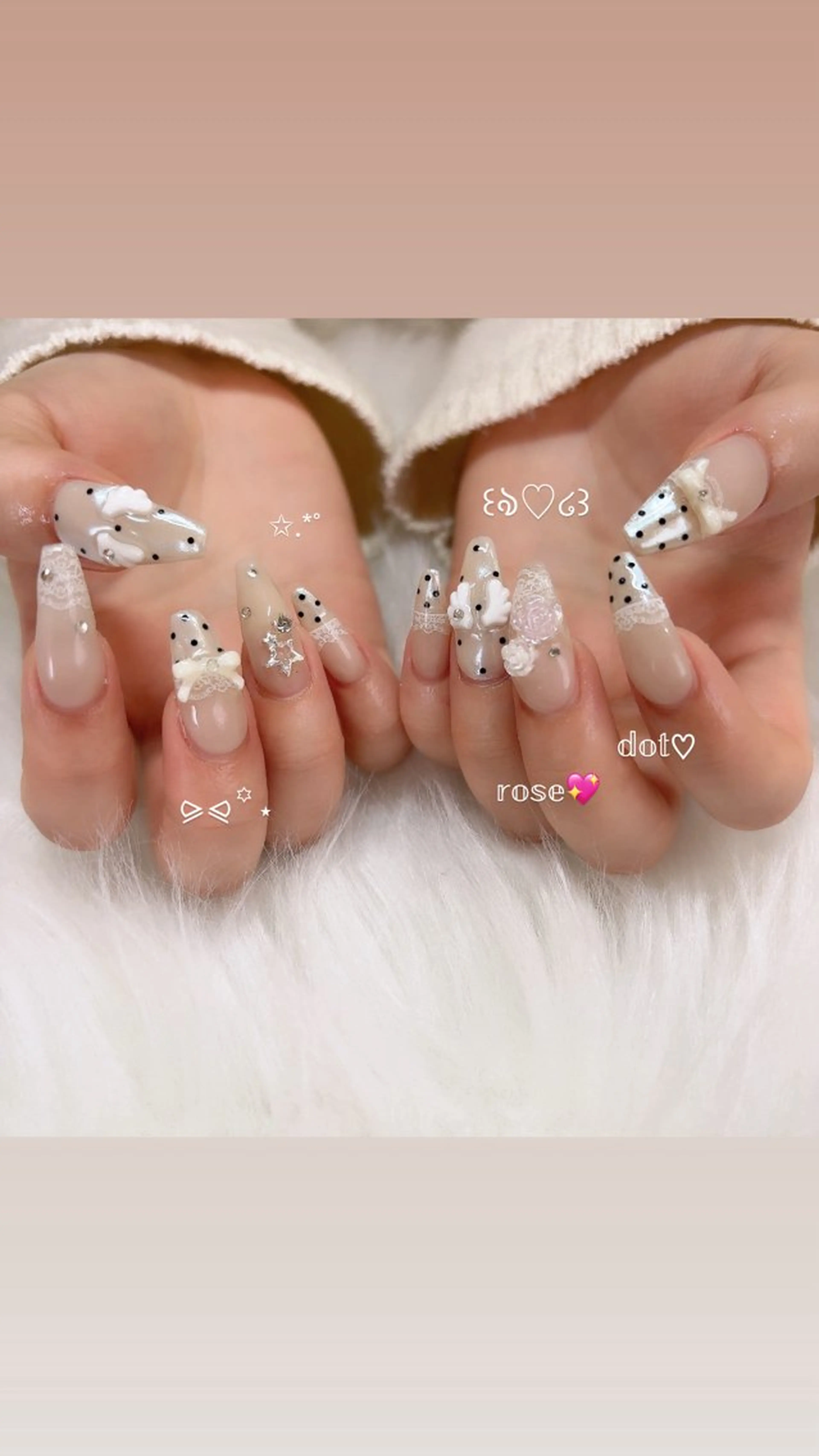 ネイル ドット レース 春ネイル ハンドネイル beautiful meみくのネイルデザイン