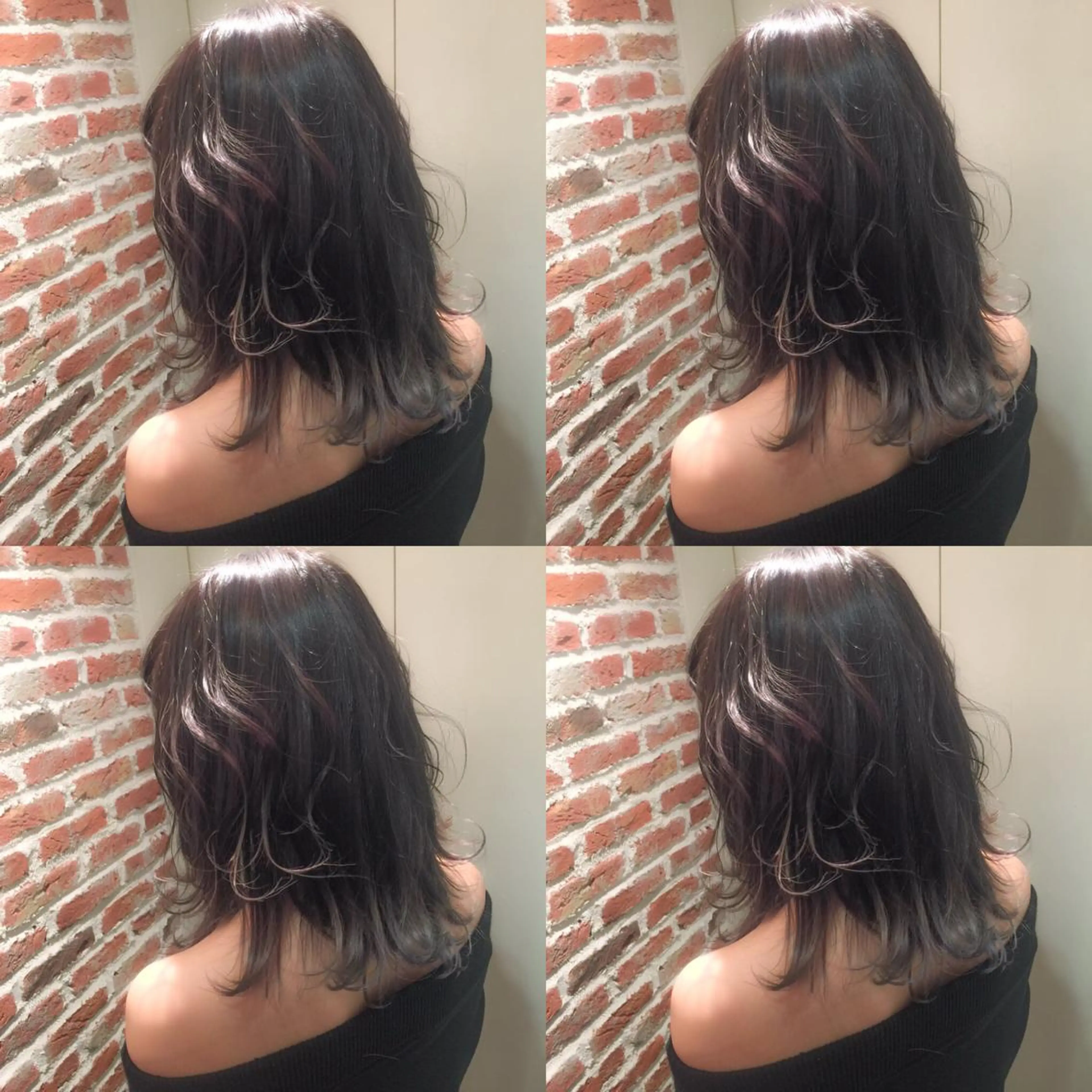 ミディアム カラー シルバー ホワイト&レイヤーカ ットエクステ長畠俊輔のヘアスタイル