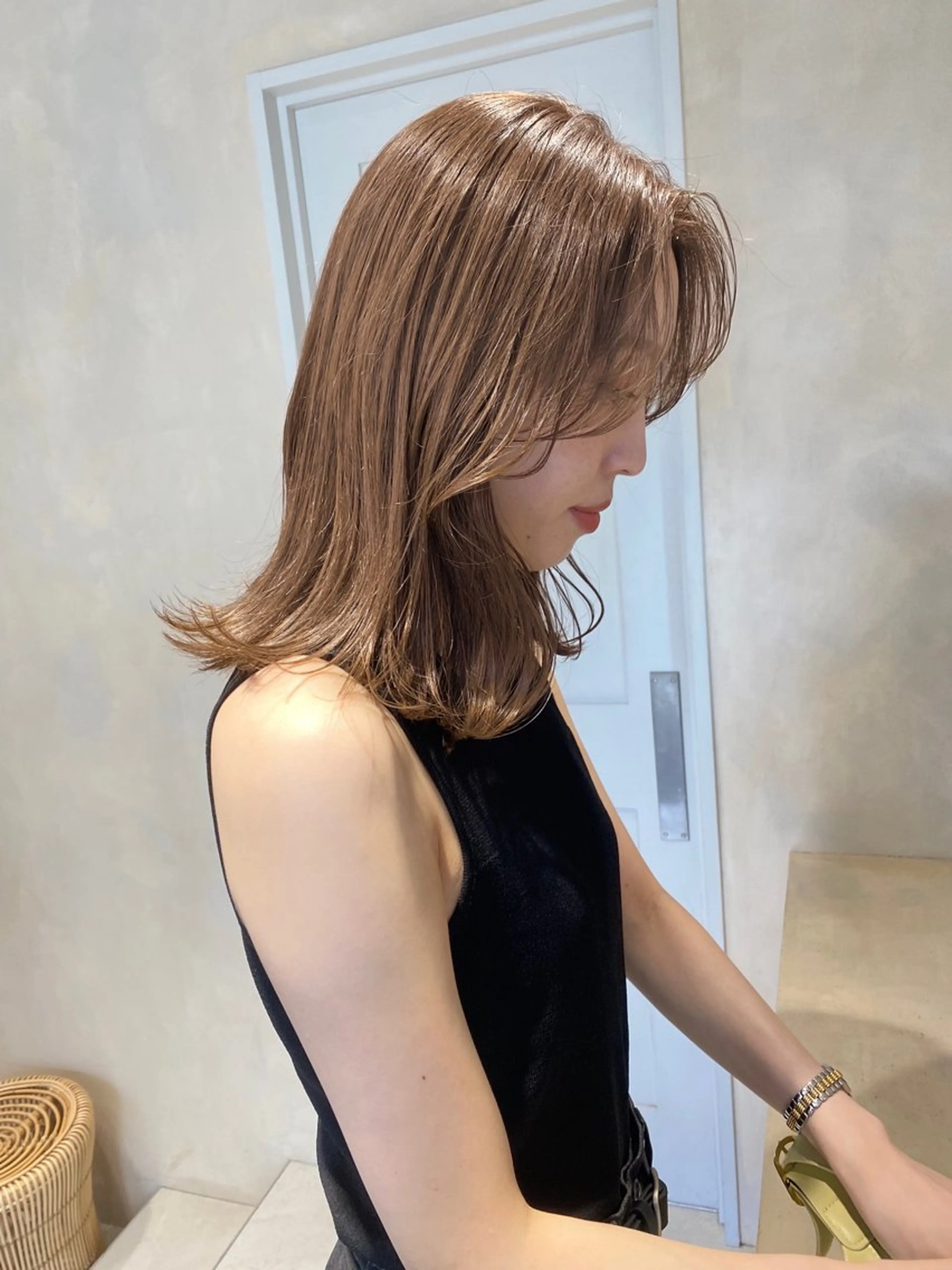 ミディアム カラー cie所属・ボブ/ミニボブ 透明感カラーkadoのヘアスタイル