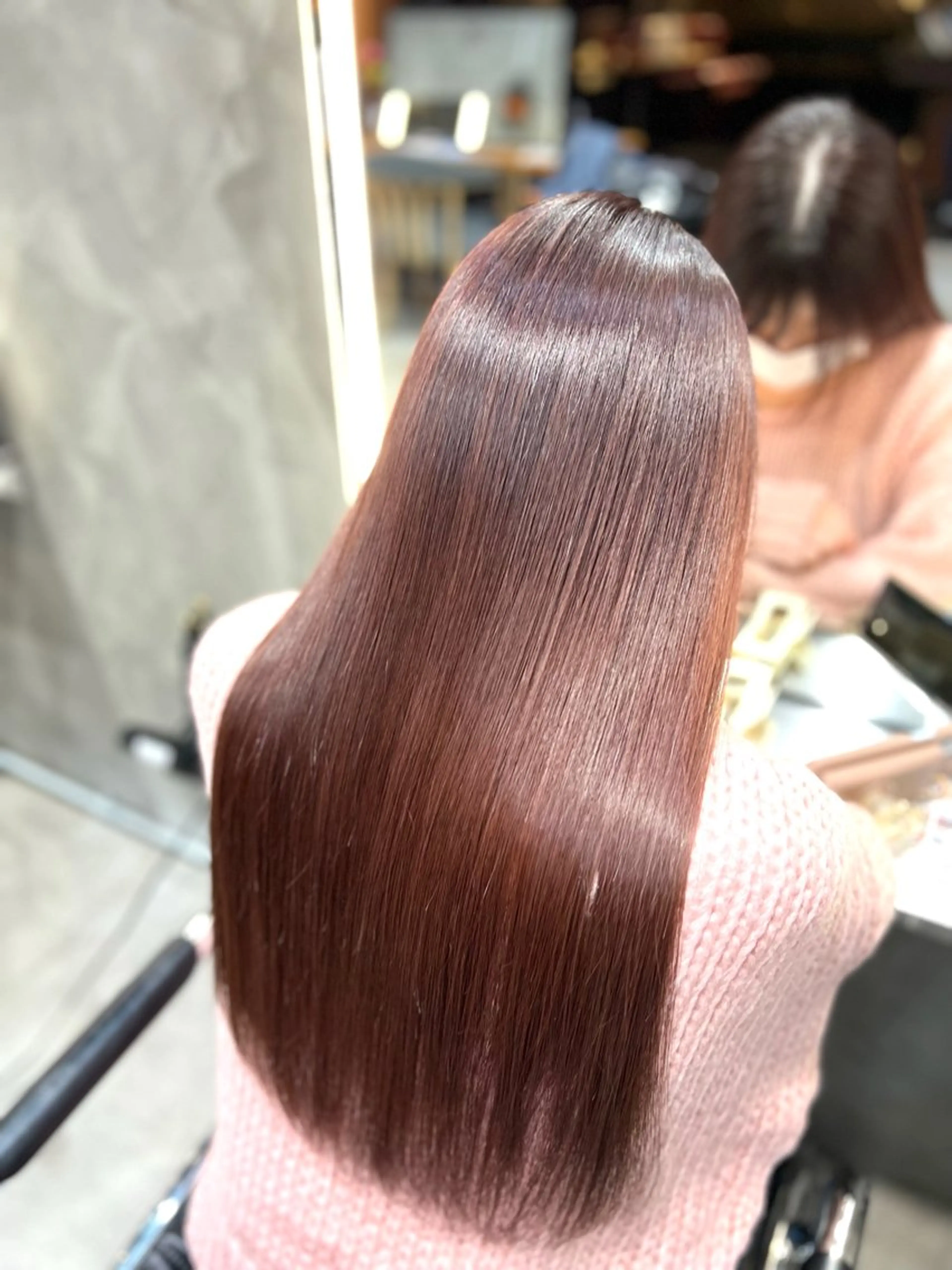 セミロング カラー パーマ ブリーチ ブラウンカラー ピンクカラー ピンクブラウン 髪質改善 ヘアカラー 縮毛矯正 GO TODAY 原宿本店所属・🎁曲がる縮毛矯正 /DAIKIのヘアスタイル