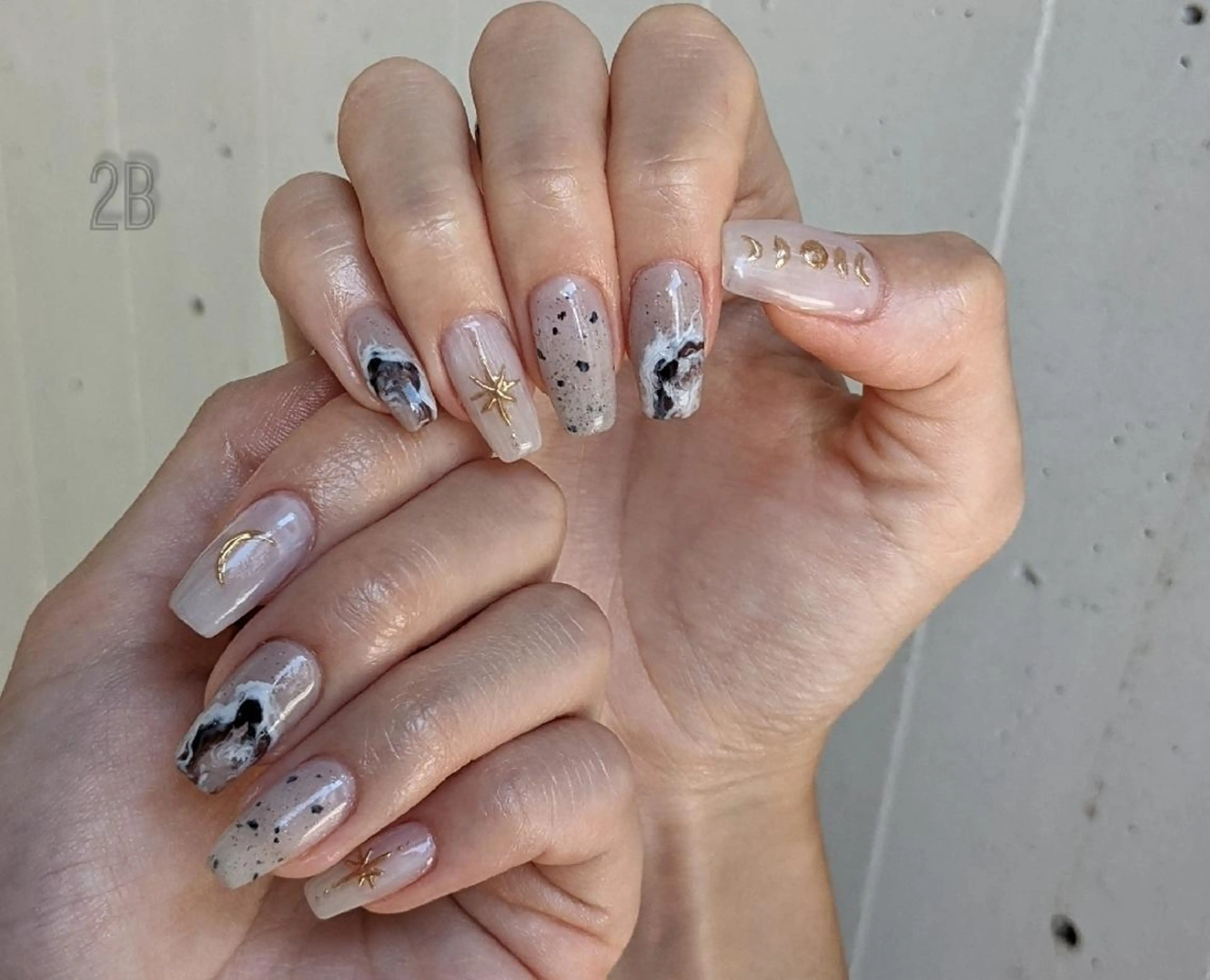 ネイル アートネイル フットネイル フレンチネイル ガラスフレンチ ロングネイル 2B__nails ニービー京都伏見区のネイルデザイン