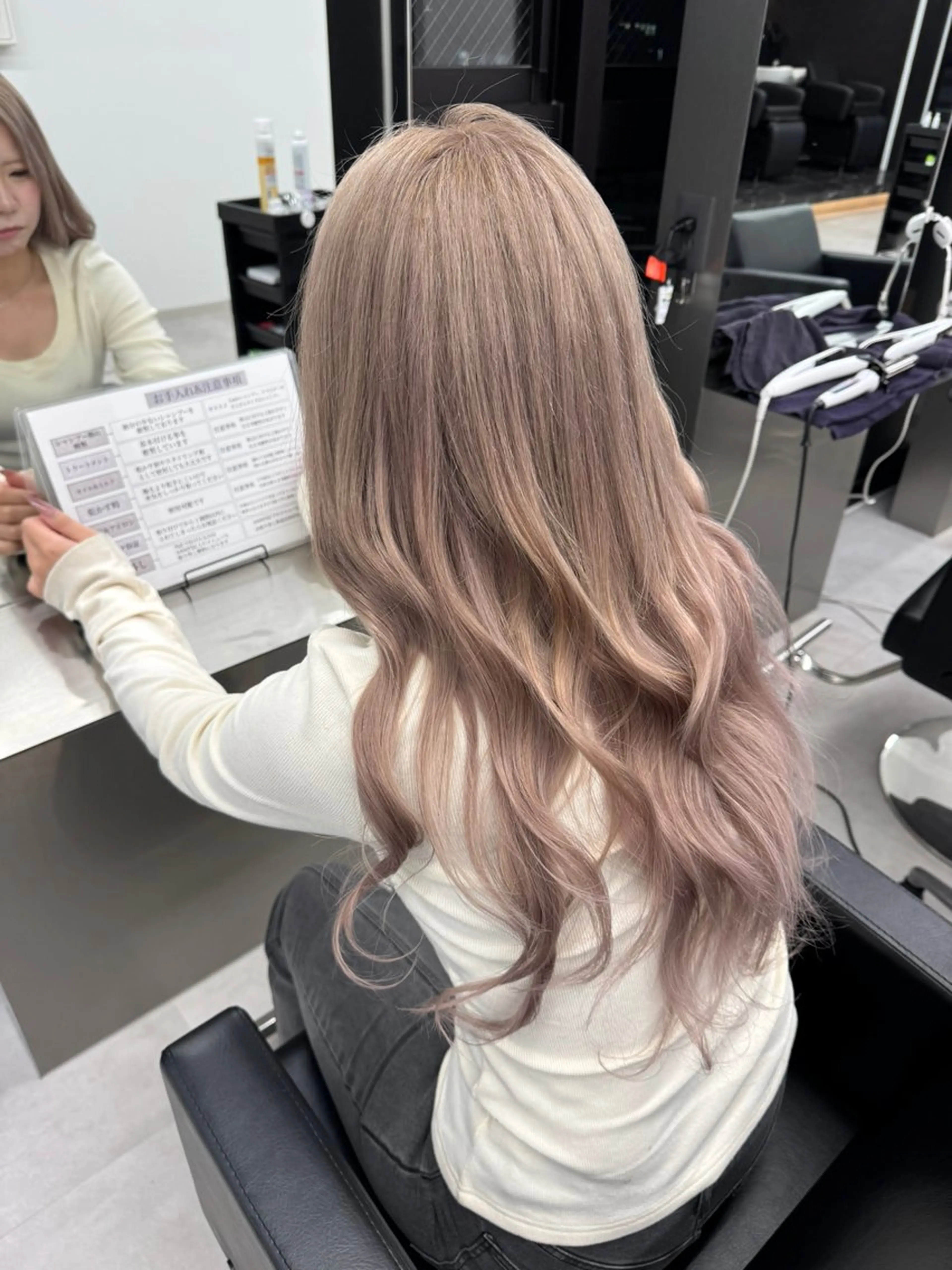 ロング カラー ベージュカラー ブリーチ ミルクティーベージュ ボブ エクステ ヘアカラー エクステ エクステ/透明感 韓国ヘア/KENTAのヘアスタイル