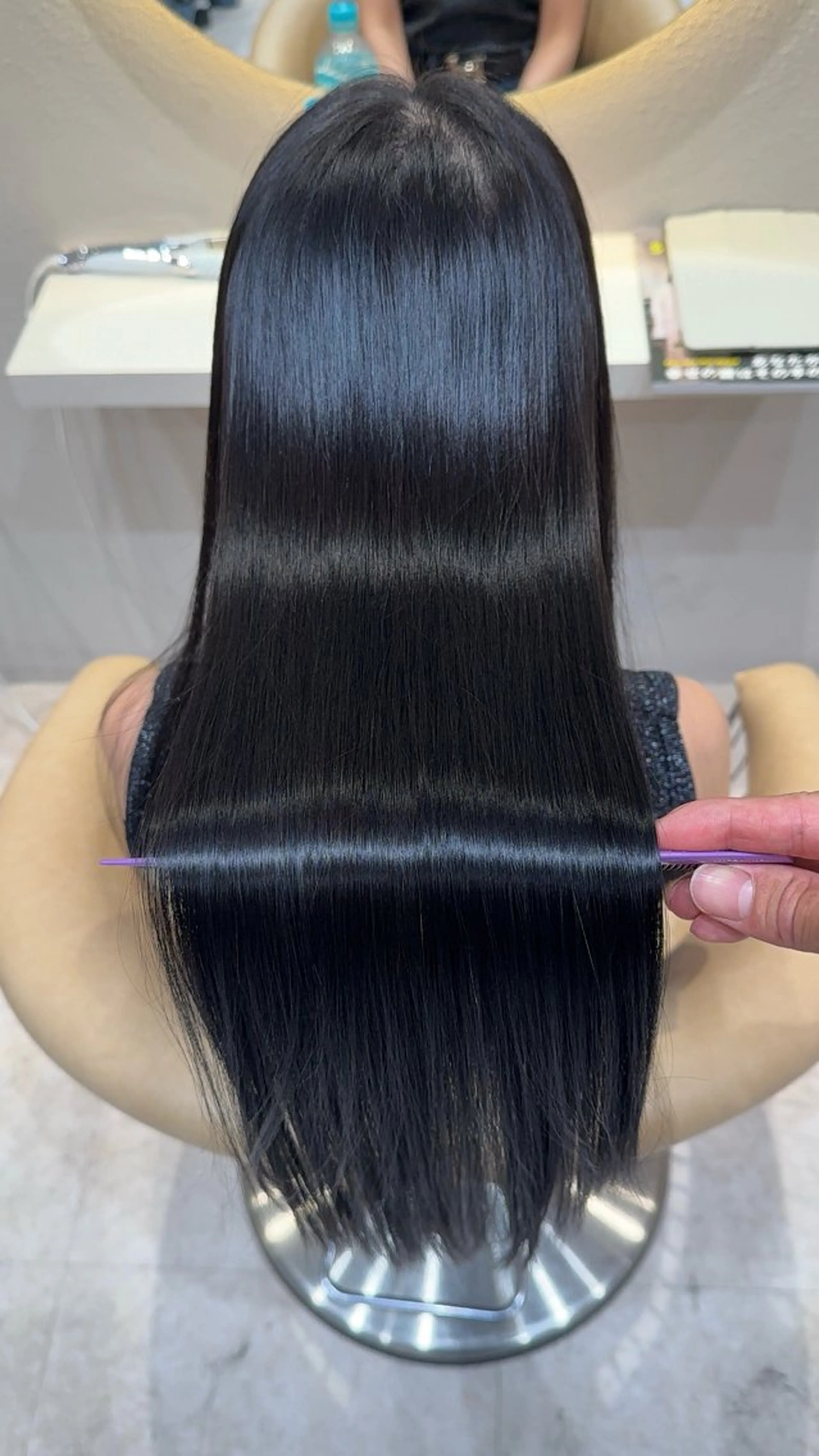 ロング カラー カット ヘアカラー 縮毛矯正 レイヤー❣️縮毛矯正 川村利幸のヘアスタイル