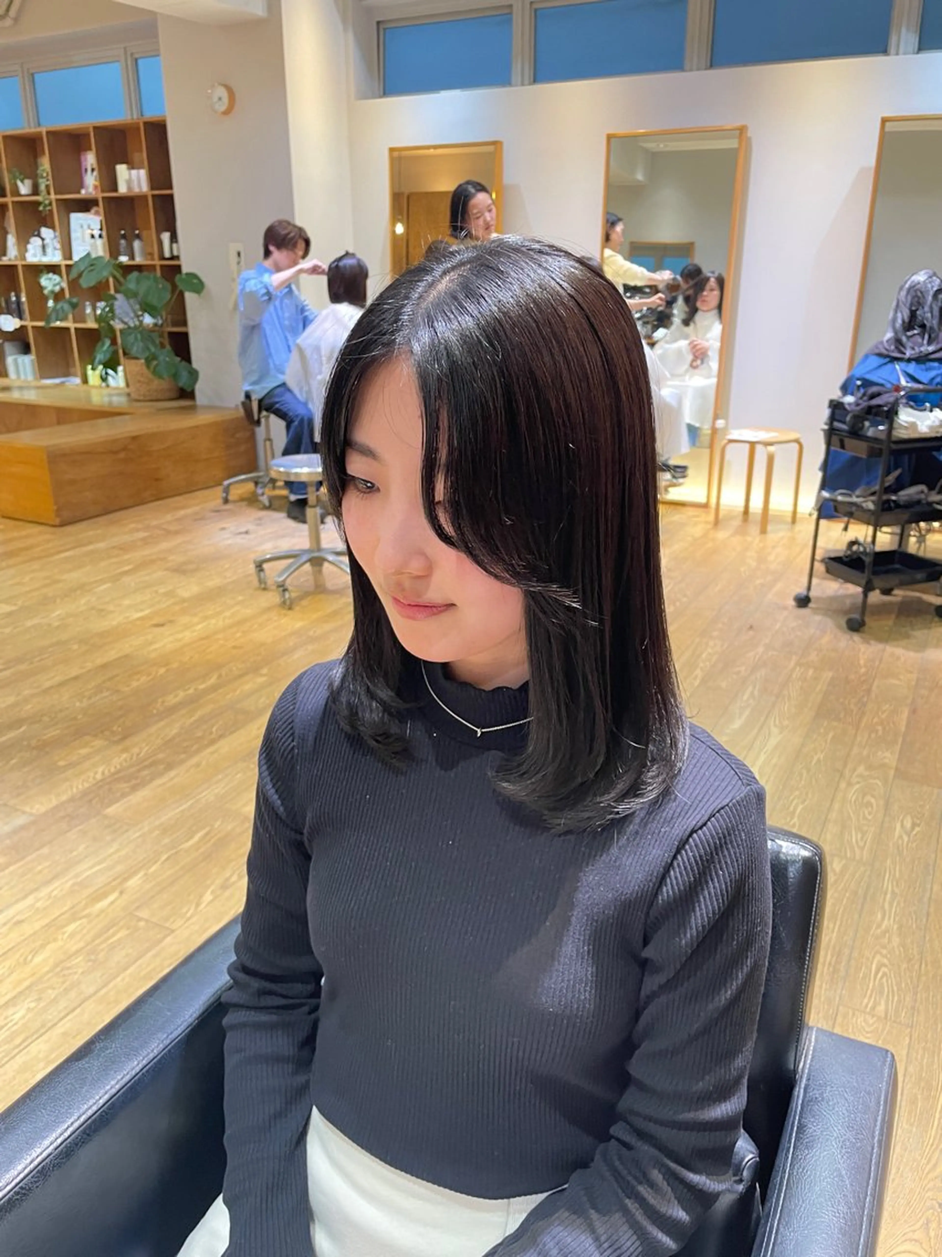 ミディアム パーマ 縮毛矯正 カット 縮毛矯正 縮毛矯正/レイヤー /ひかる🌙のヘアスタイル