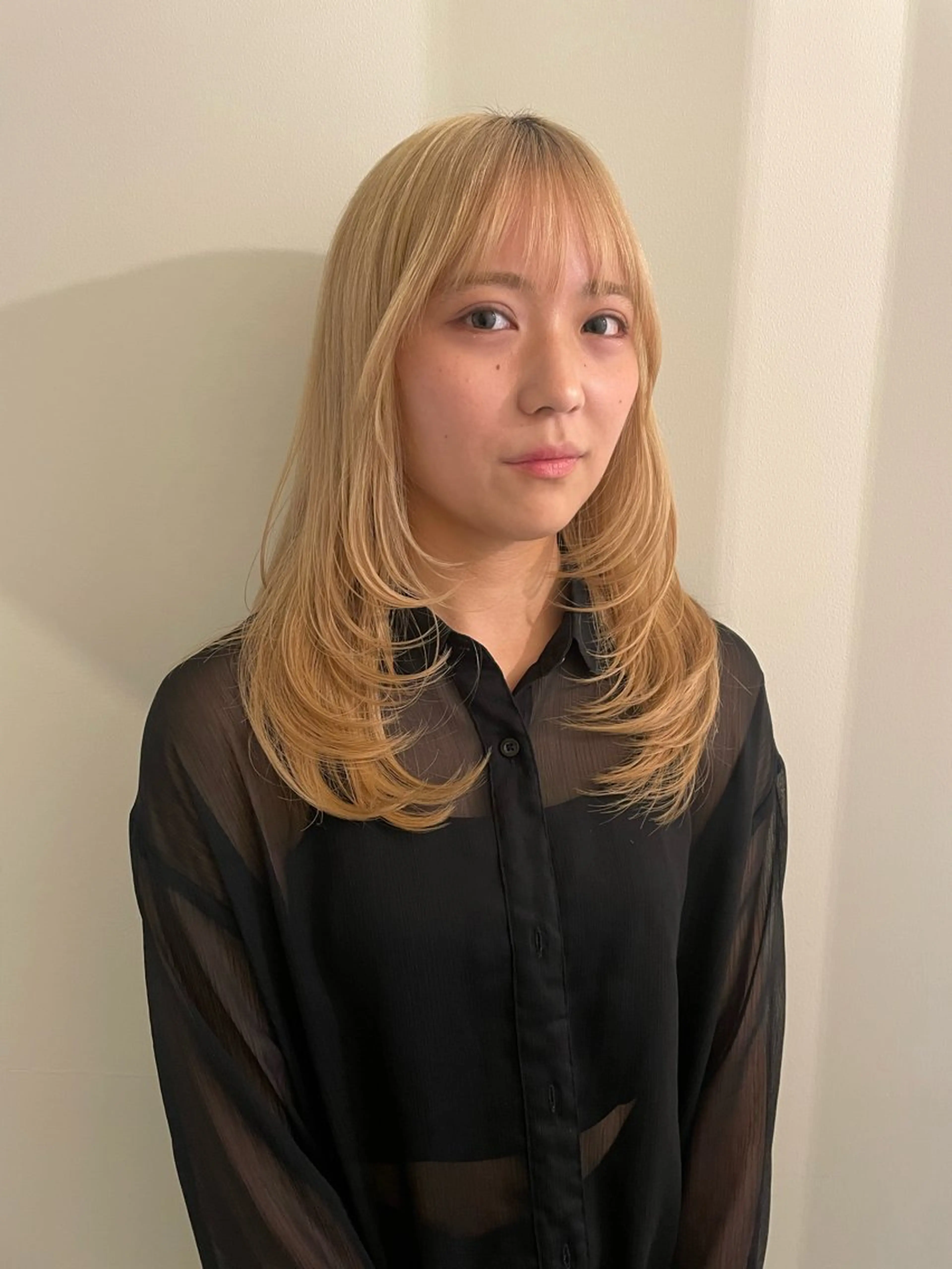 ロング カラー レイヤーカット カット 渋谷 留菜のヘアスタイル