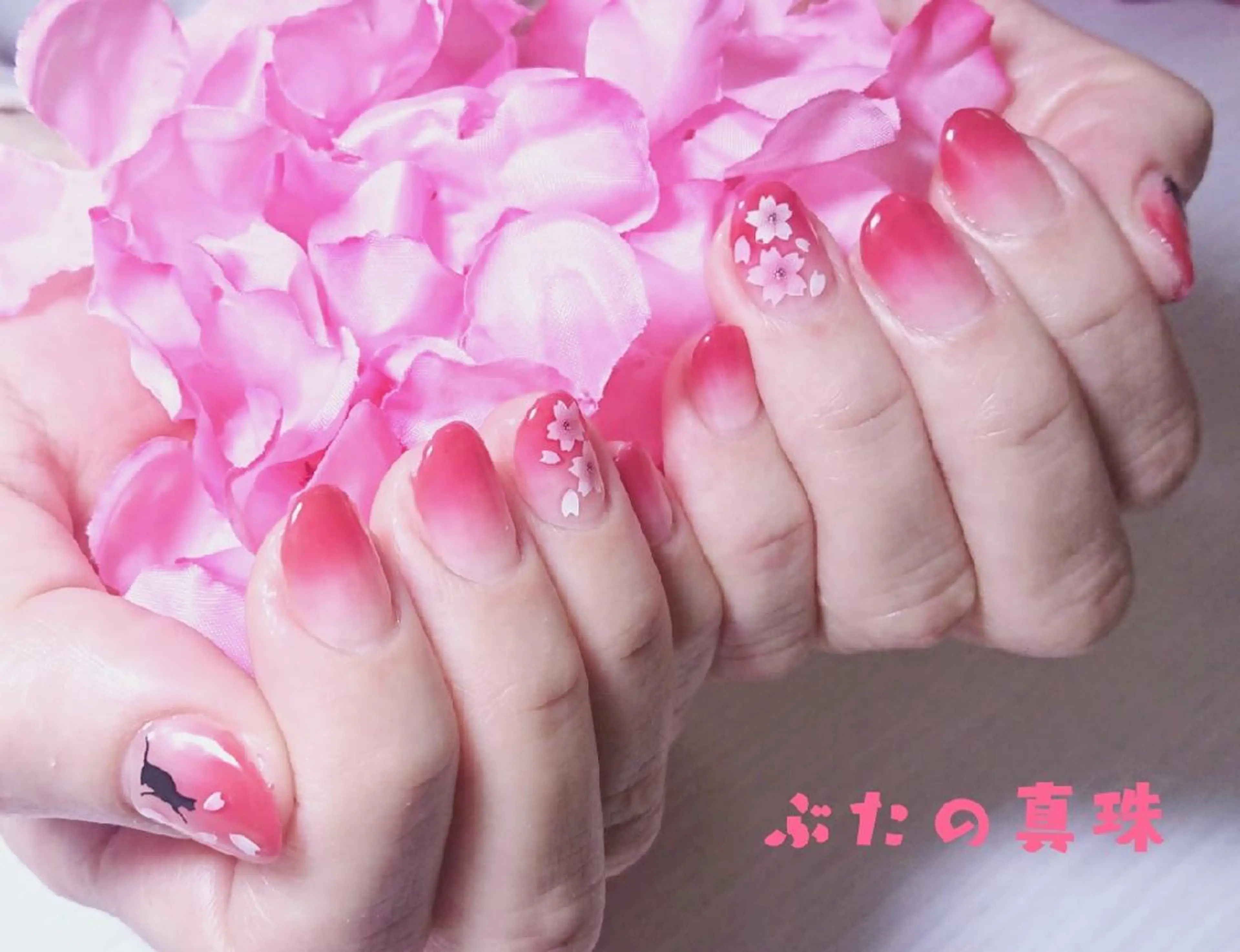 ネイル 桜ネイル ハンドネイル 林 珠里のネイルデザイン