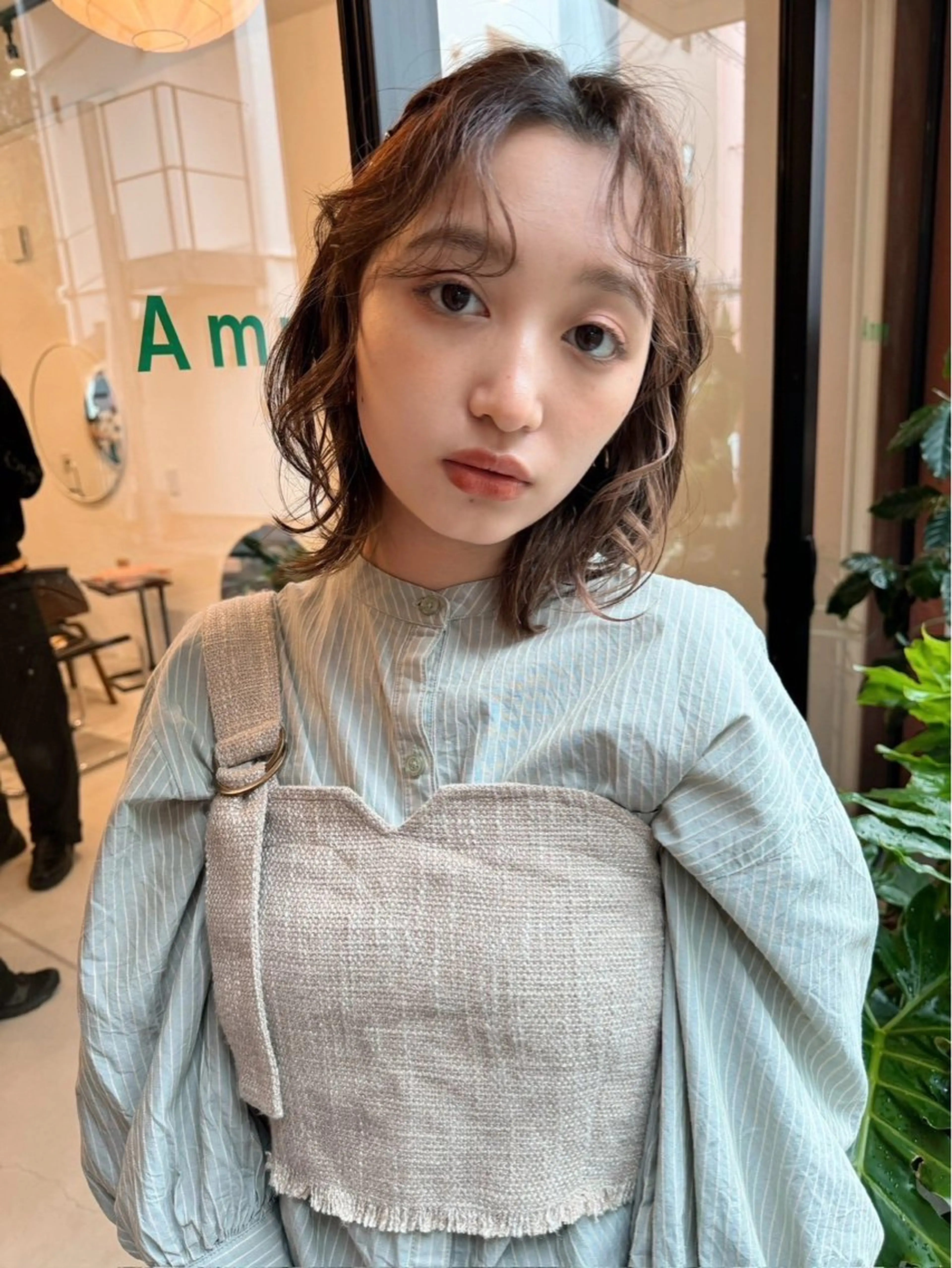 ミディアム カット ヘアカラー トリートメント 韓国風パーマ/ヘア セット/店長みづきのヘアスタイル