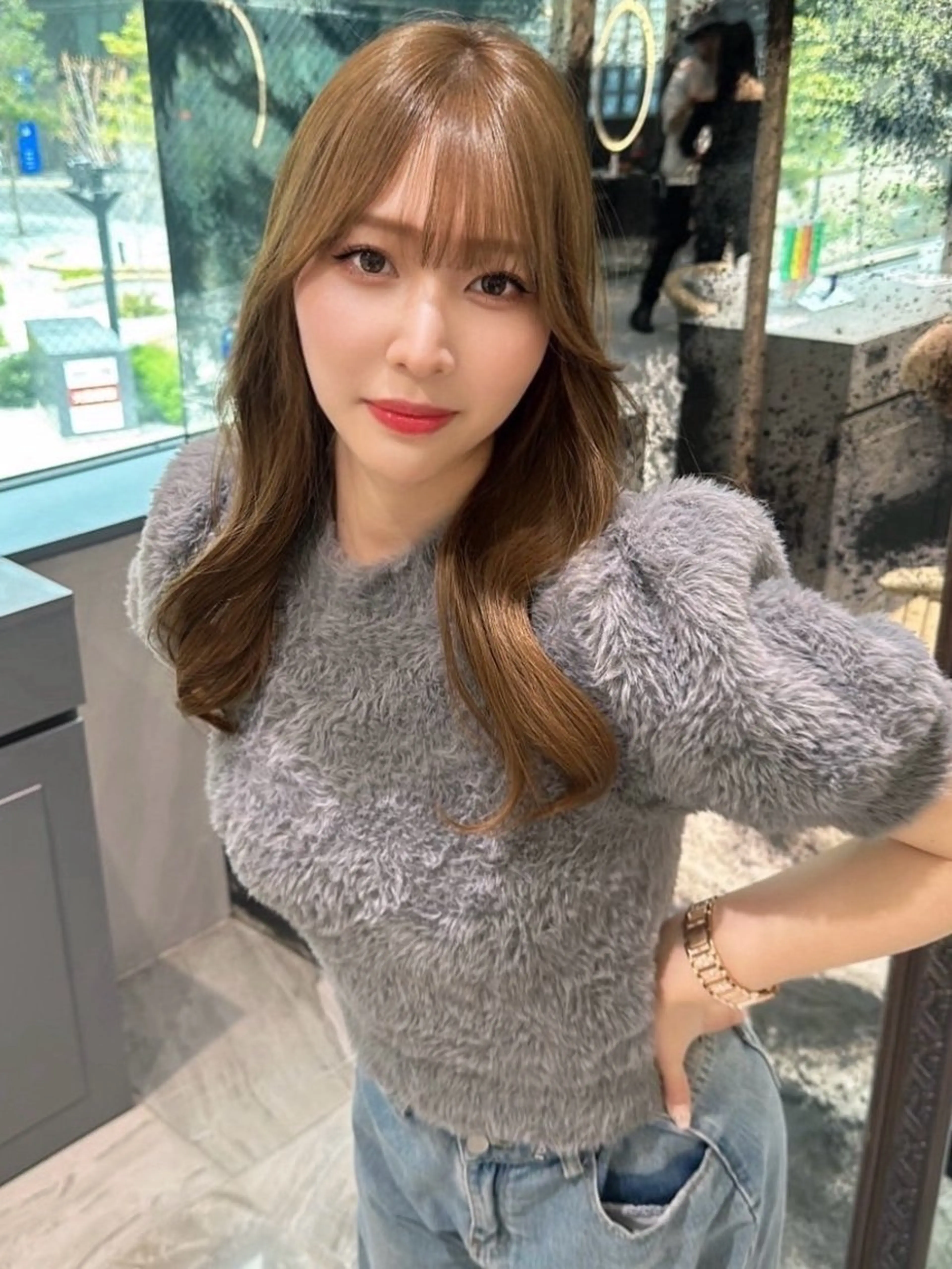 ロング カット ヘアカラー MASHU韓国ヘア/ レイヤー/透明感カラのヘアスタイル