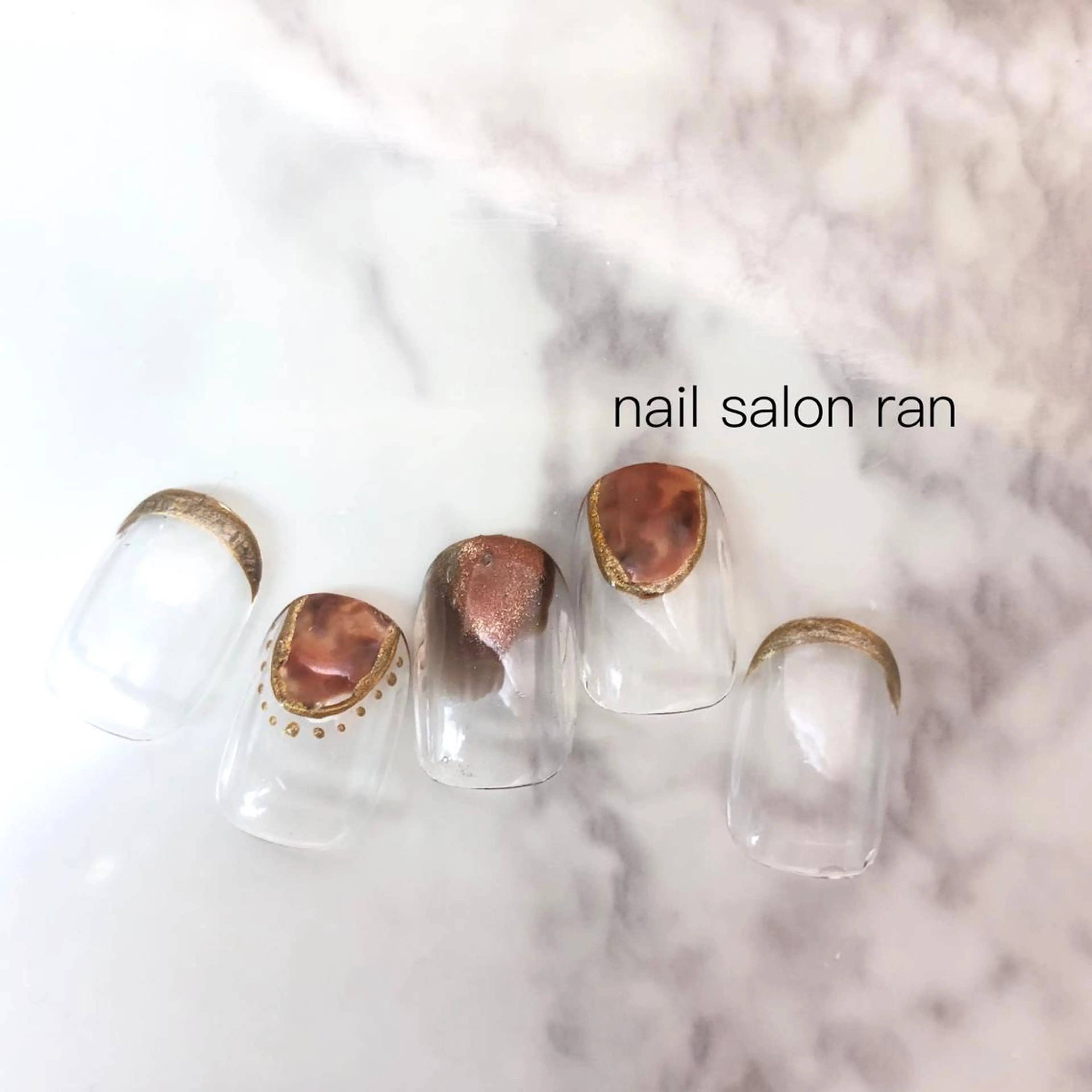 ネイル べっ甲ネイル nailsalon ranのネイルデザイン