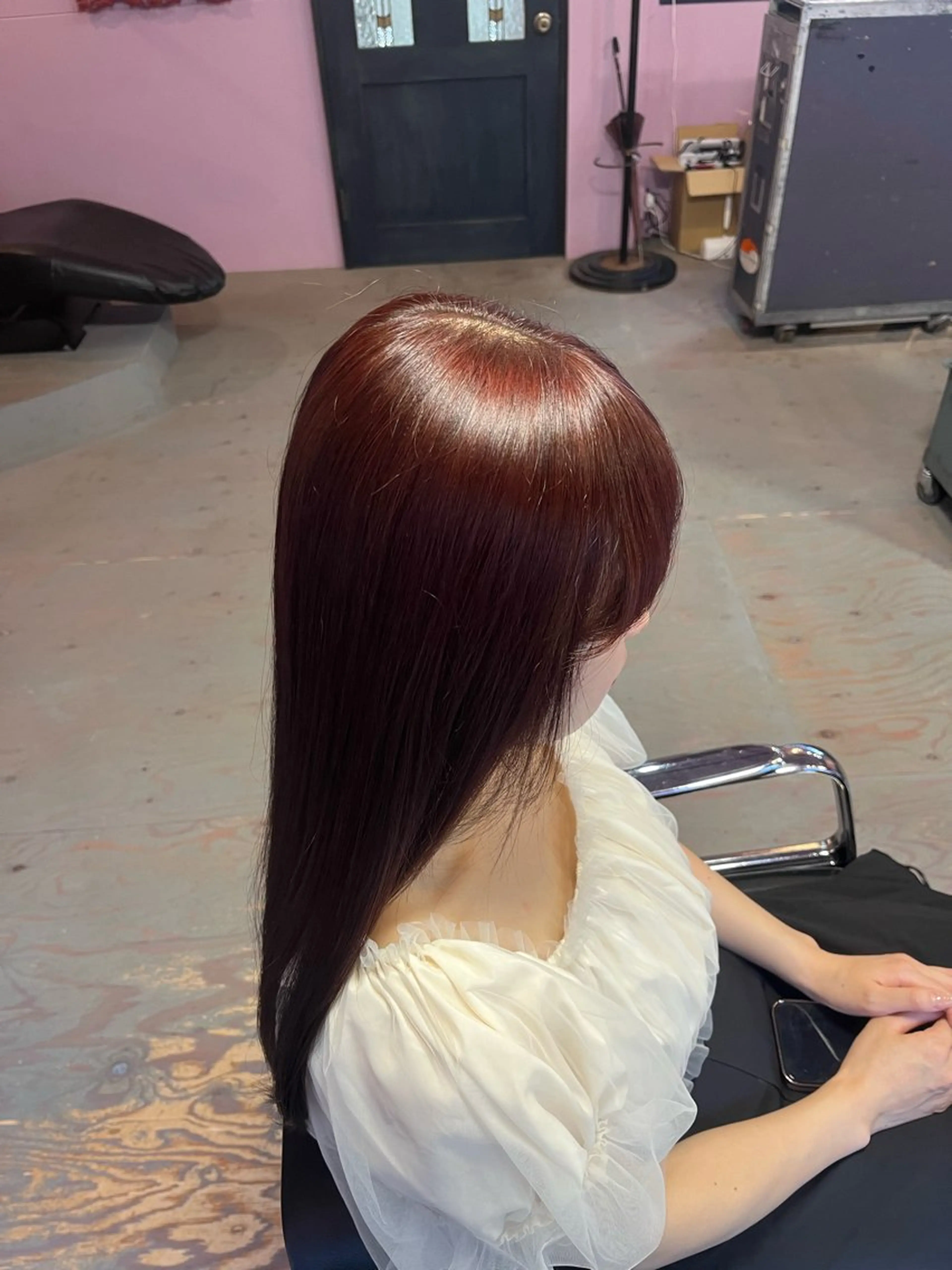 ロング カラー ピンクカラー レッドカラー トリートメント ヘアカラー トリートメント PEACE   HAIR所属・藤野 海翔のヘアスタイル