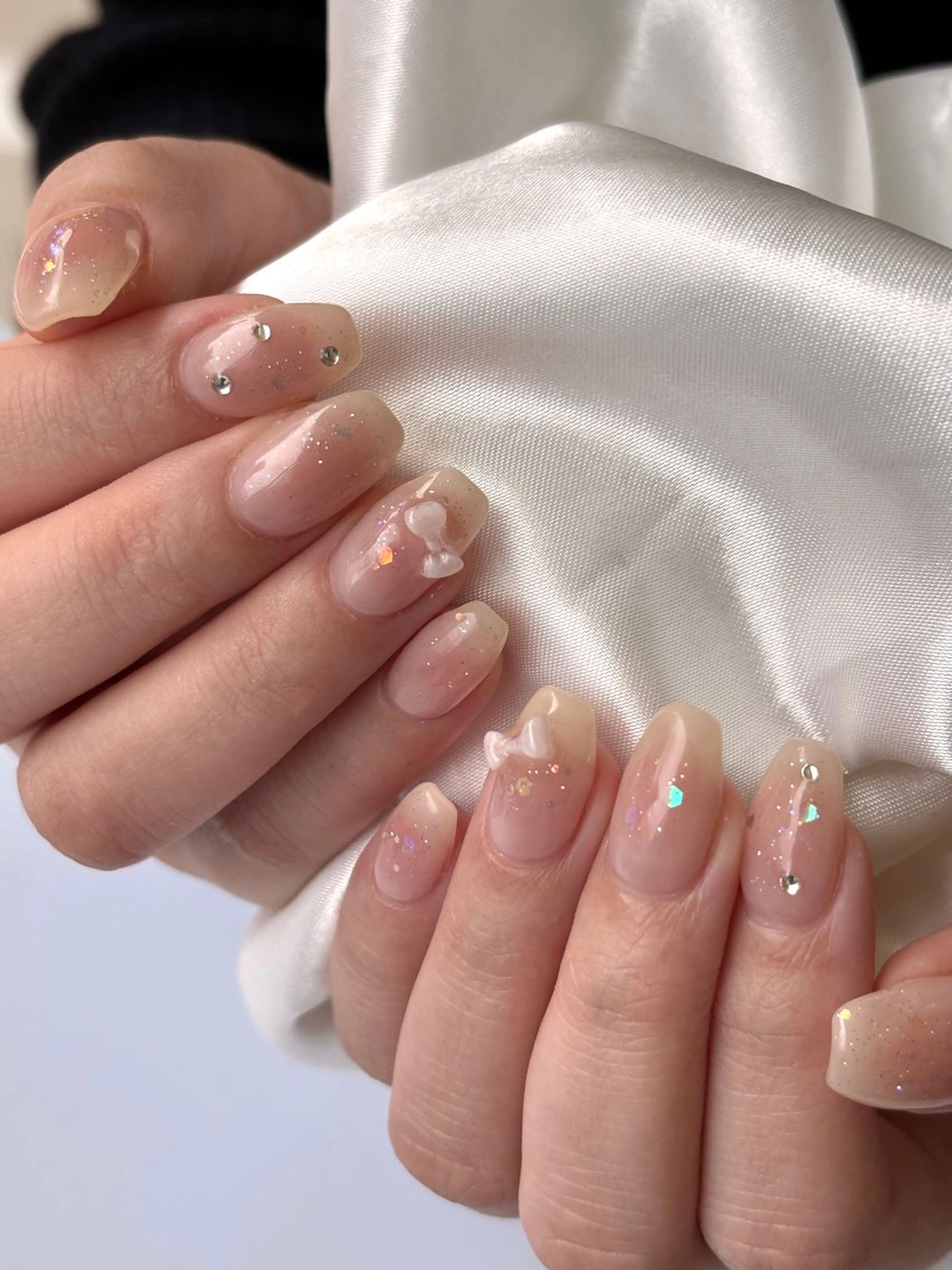 ネイル チークネイル ワンホンネイル 中川 ほののネイルデザイン